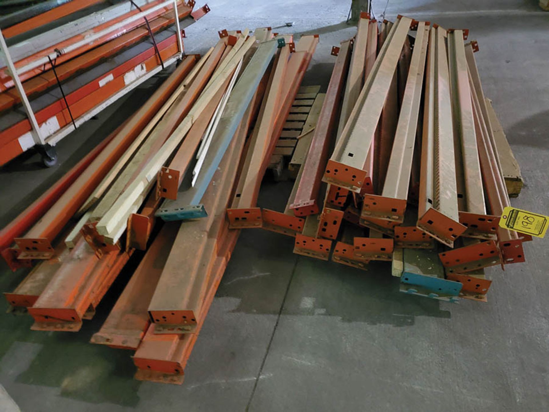 (50+/-) TEAR DROP PALLET RACK BEAMS, 8' - 12' - Image 3 of 10