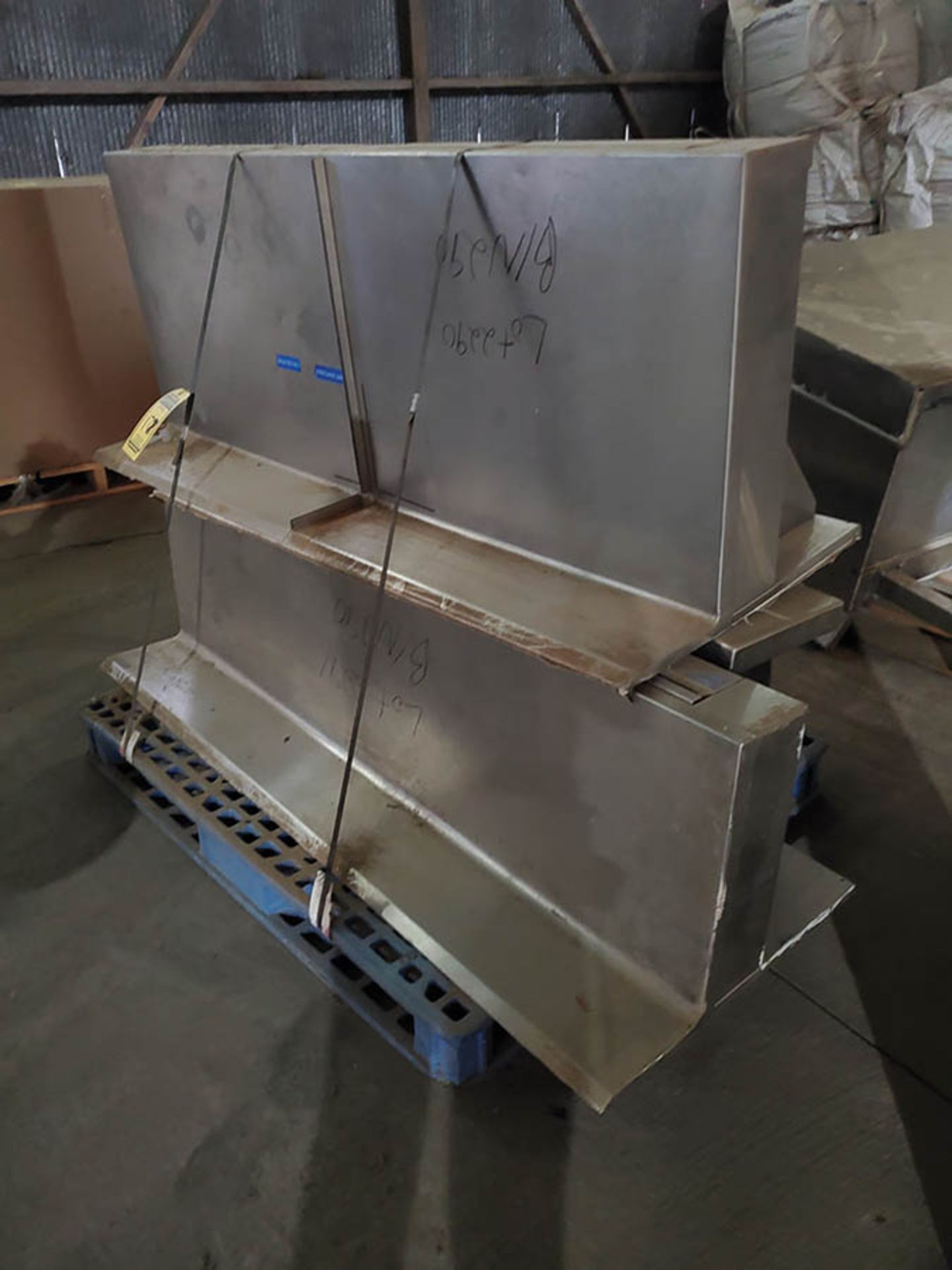 PALLET OF STAINLESS STEEL WALL MOUNT DRAWER COUNTER TOPS