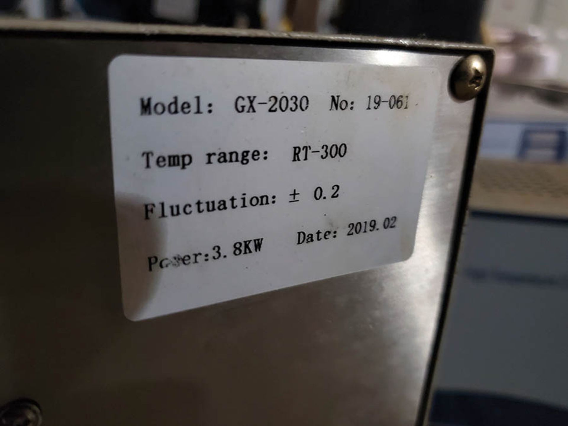 2019 HIGH TEMPERATURE CIRCULATOR, MODEL GX-2030, TEMP. RANGE RT-300 - Image 4 of 5