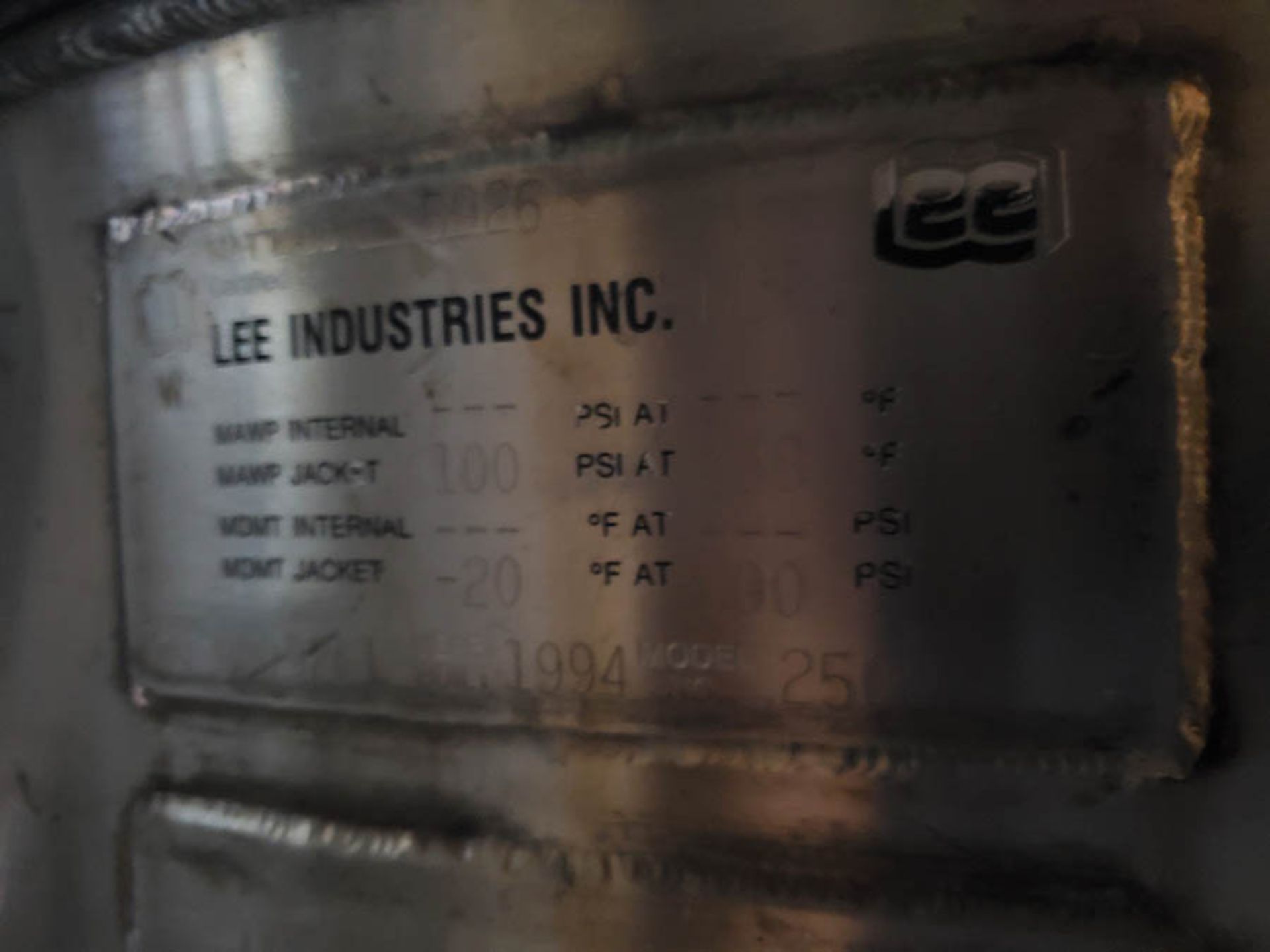 LEE 250 GALLON STAINLESS STEEL VESSEL - Image 5 of 9