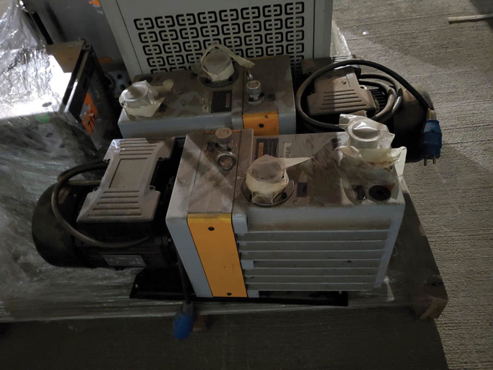 PALLET WITH LOW TEMPERATURE CIRCULATING PUMP AND (2) INLINE VAC PUMPS WITH MOTORS, S/S BLUE M MINI - Image 5 of 10