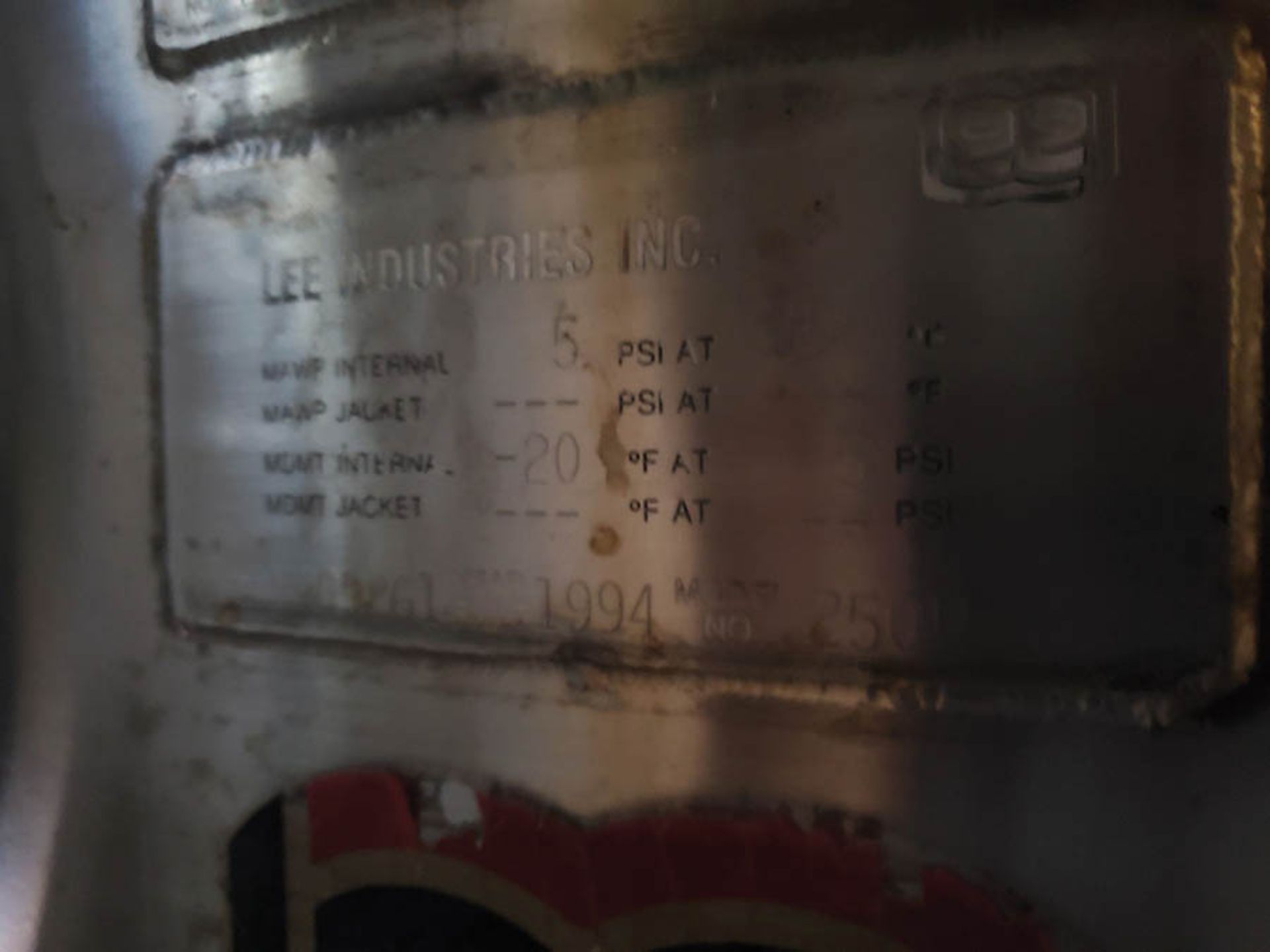 LEE 250 GALLON STAINLESS STEEL VESSEL - Image 6 of 9