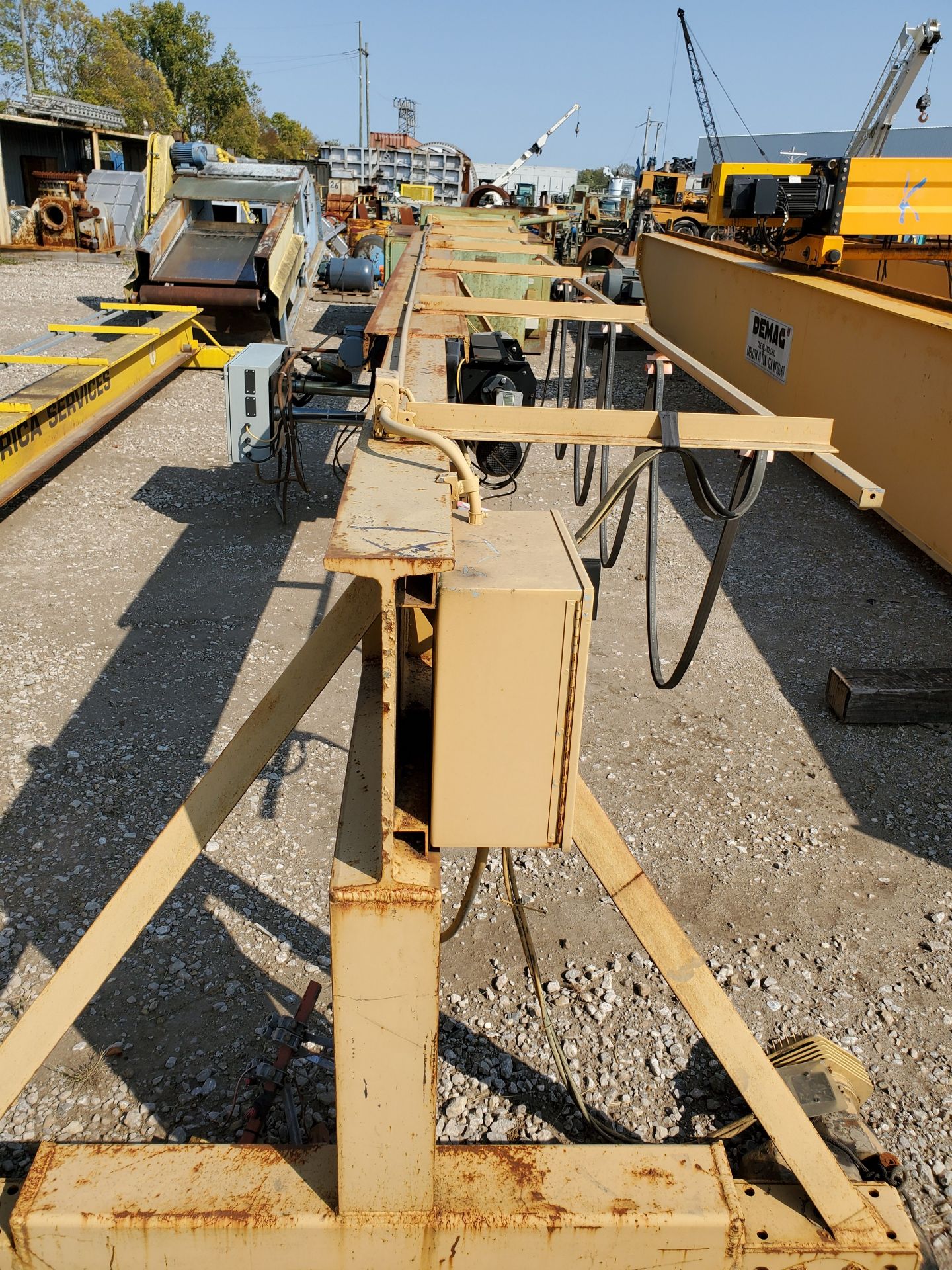 25-TON YALE OVERHEAD SINGLE GIRDER BRIDGE CRANE, YALE ELECTRIC CABLE HOIST WITH PENDANT CONTROLS, - Image 7 of 11