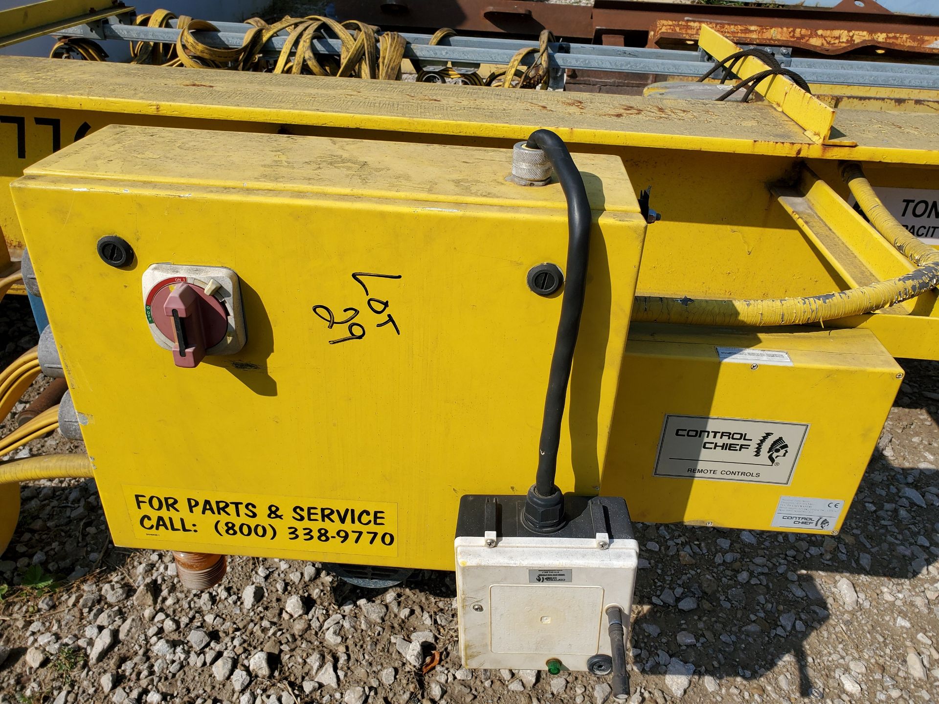 5-TON CRANE AMERICA OVERHEAD SINGLE GIRDER BRIDGE CRANE, 5-TON ELECTRIC CABLE HOIST WITH CONTROLS, - Image 4 of 10