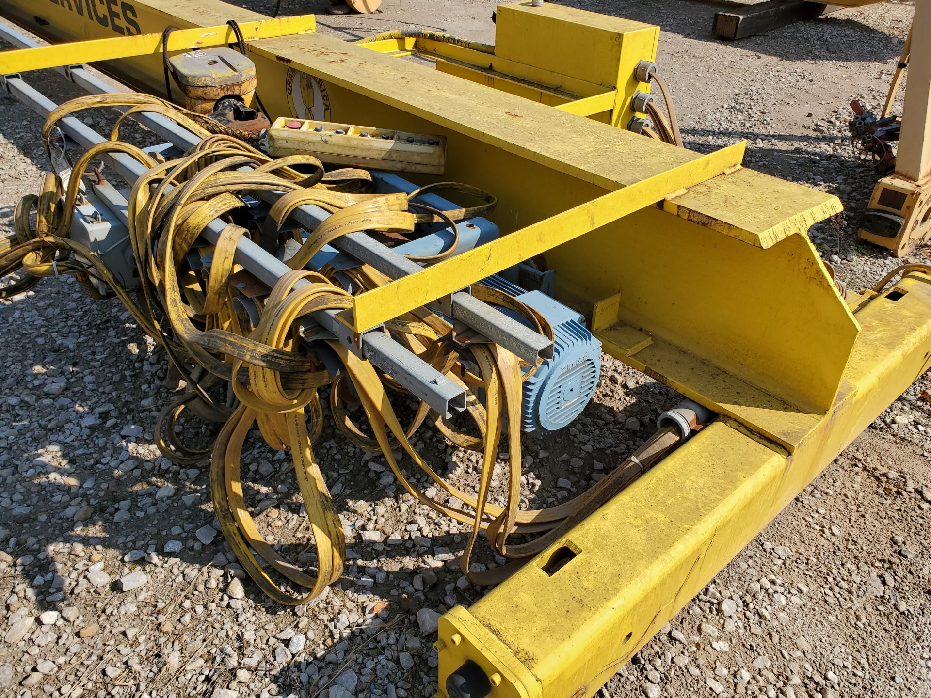 5-TON CRANE AMERICA OVERHEAD SINGLE GIRDER BRIDGE CRANE, 5-TON ELECTRIC CABLE HOIST WITH CONTROLS, - Image 6 of 10