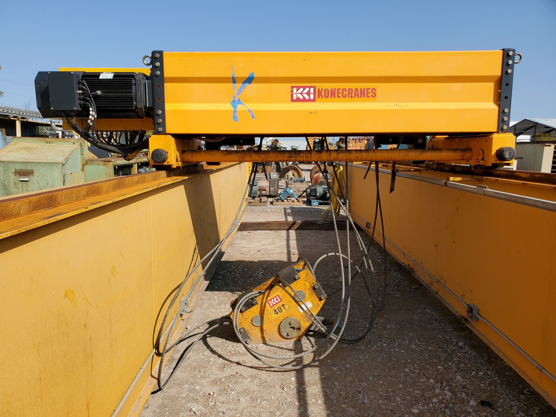 40-TON DEMAG OVERHEAD BRIDGE CRANE, 40-TON KONE CRANE CABLE HOIST, 46' SPAN, DOUBLE GIRDER, TOP RIDE - Image 6 of 14