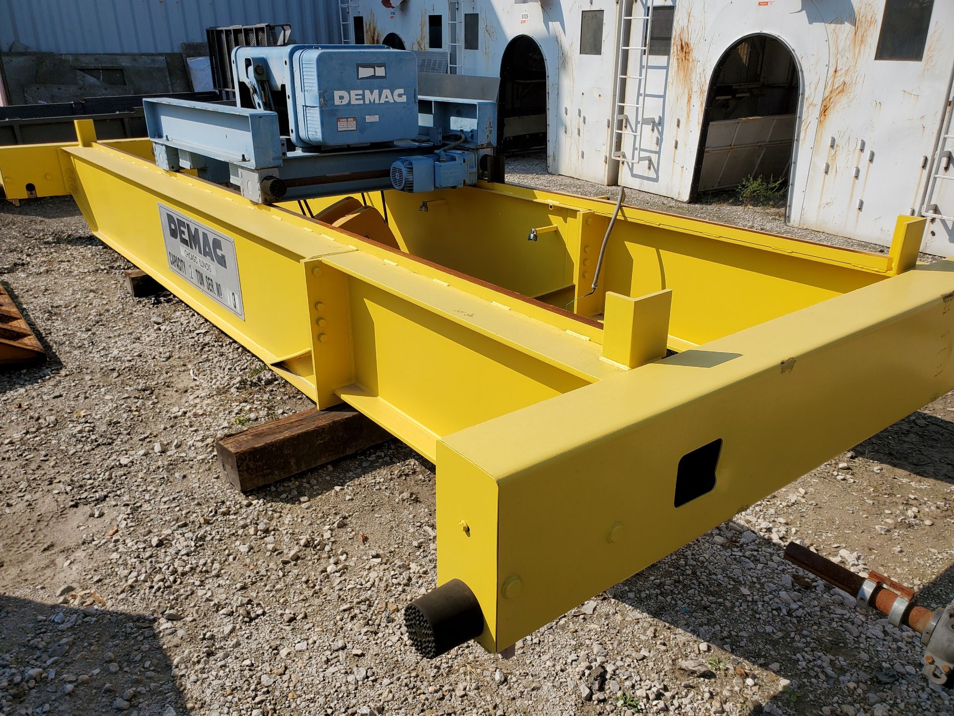 20-TON DEMAG DOUBLE GIRDER OVERHEAD BRIDGE CRANE, 24' SPAN, DEMAG 20-TON ELECTRIC CABLE HOIST WITH - Image 2 of 8