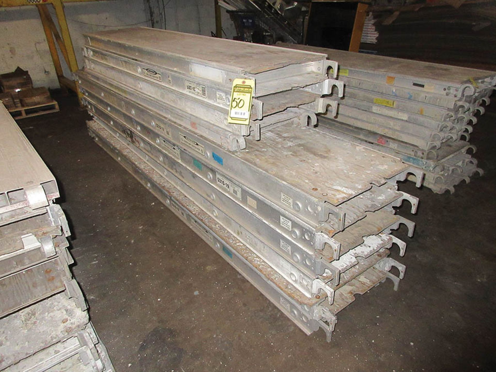 (10) ALUMINUM SCAFFOLD WALK BOARDS, (6) 10' X 19'', (4) 7' X 19''