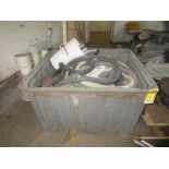 4' X 4' PLASTIC TOTE W/ ASSORTED VACUUM HOSE