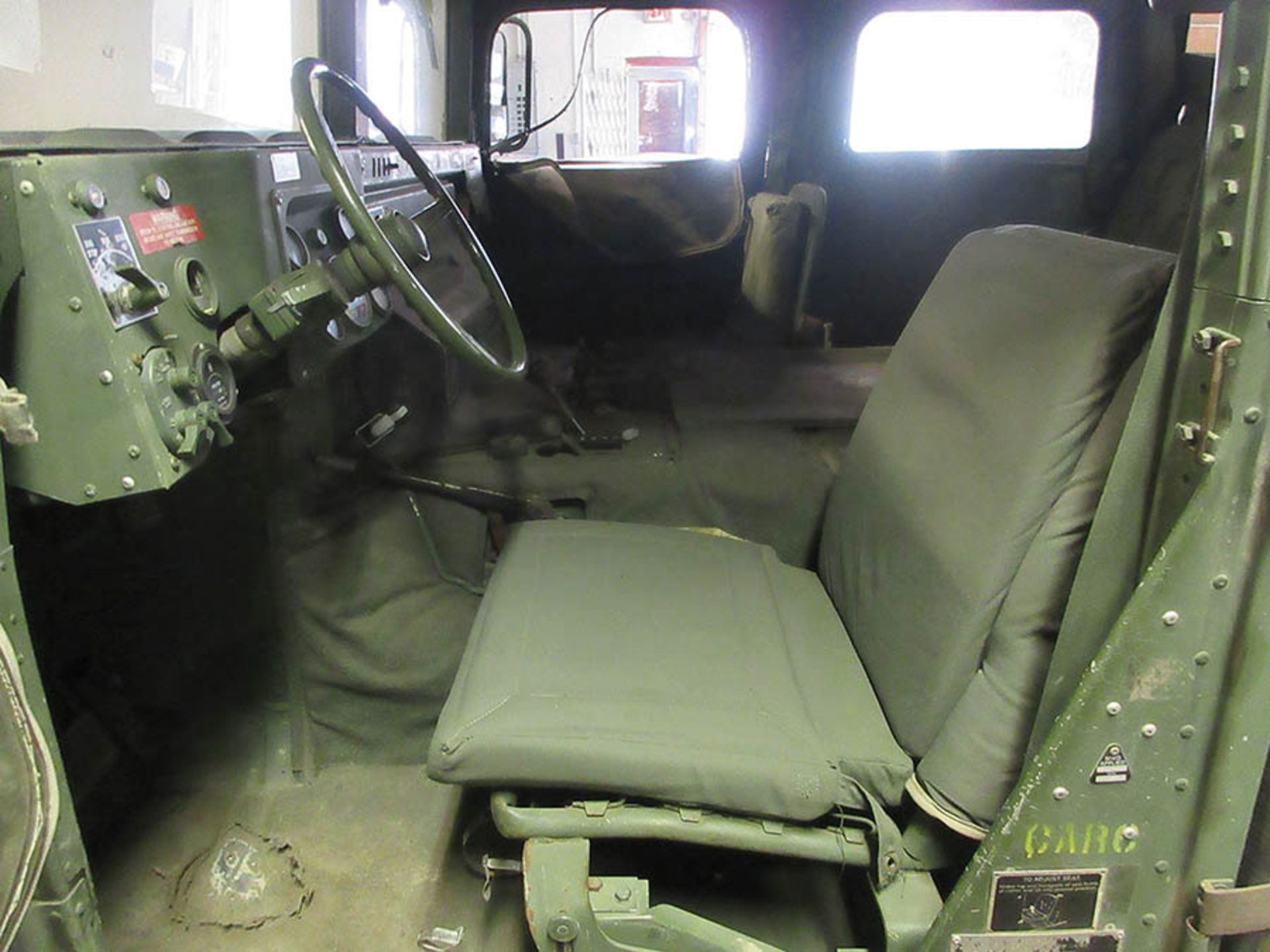 MILITARY HUMVEE, MODEL N626, 4 X 4, 4-DOOR, 5,200 LB. CURB WT., 2,500 LB. MAX. PAYLOAD, 6.4 L. V-8 - Image 6 of 11