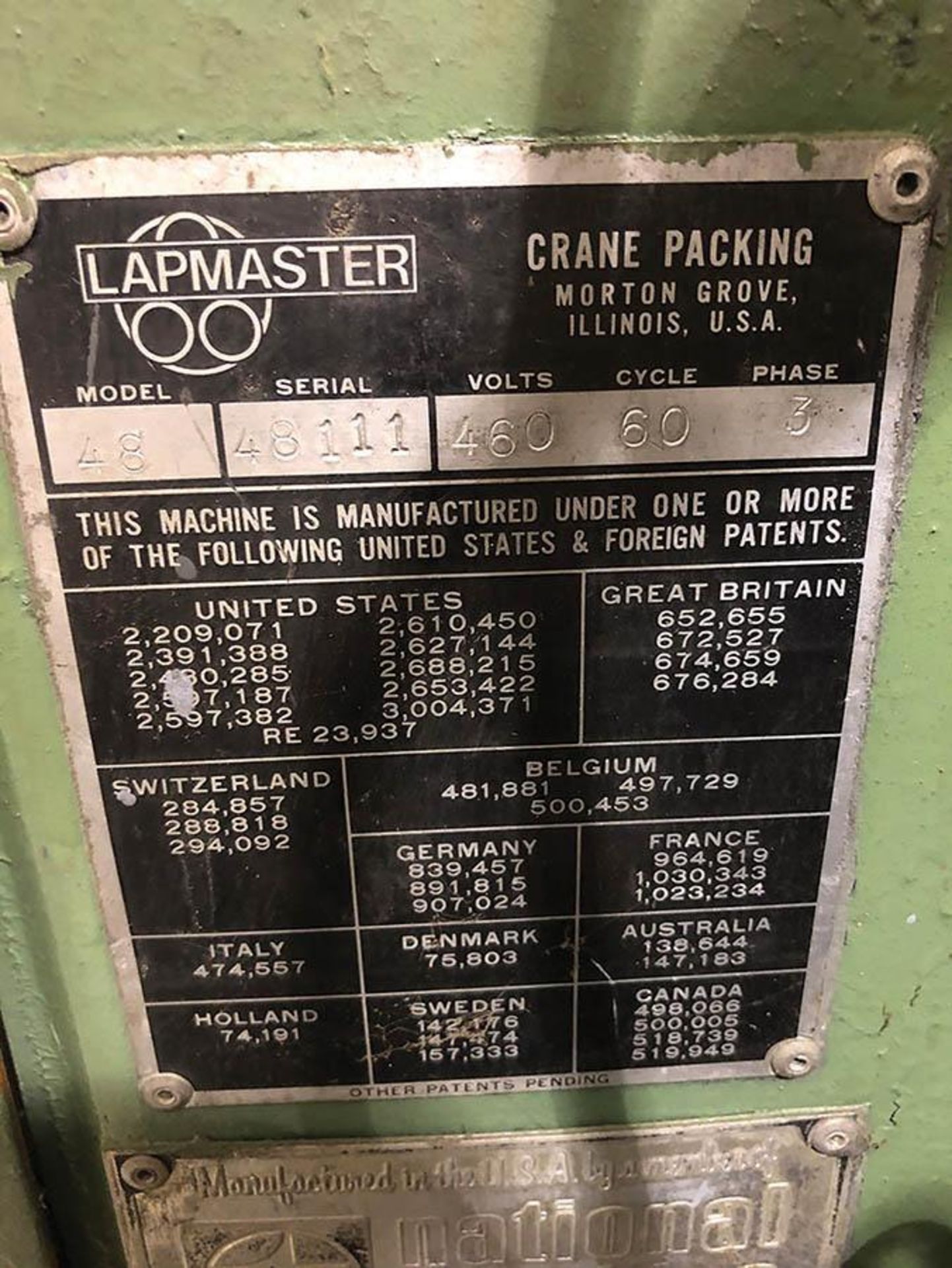 LAPMASTER INTL. MODEL 48 LAPPER, S/N 48114, FOUR RING OPEN FACE STYLE, 48'' - Image 7 of 8