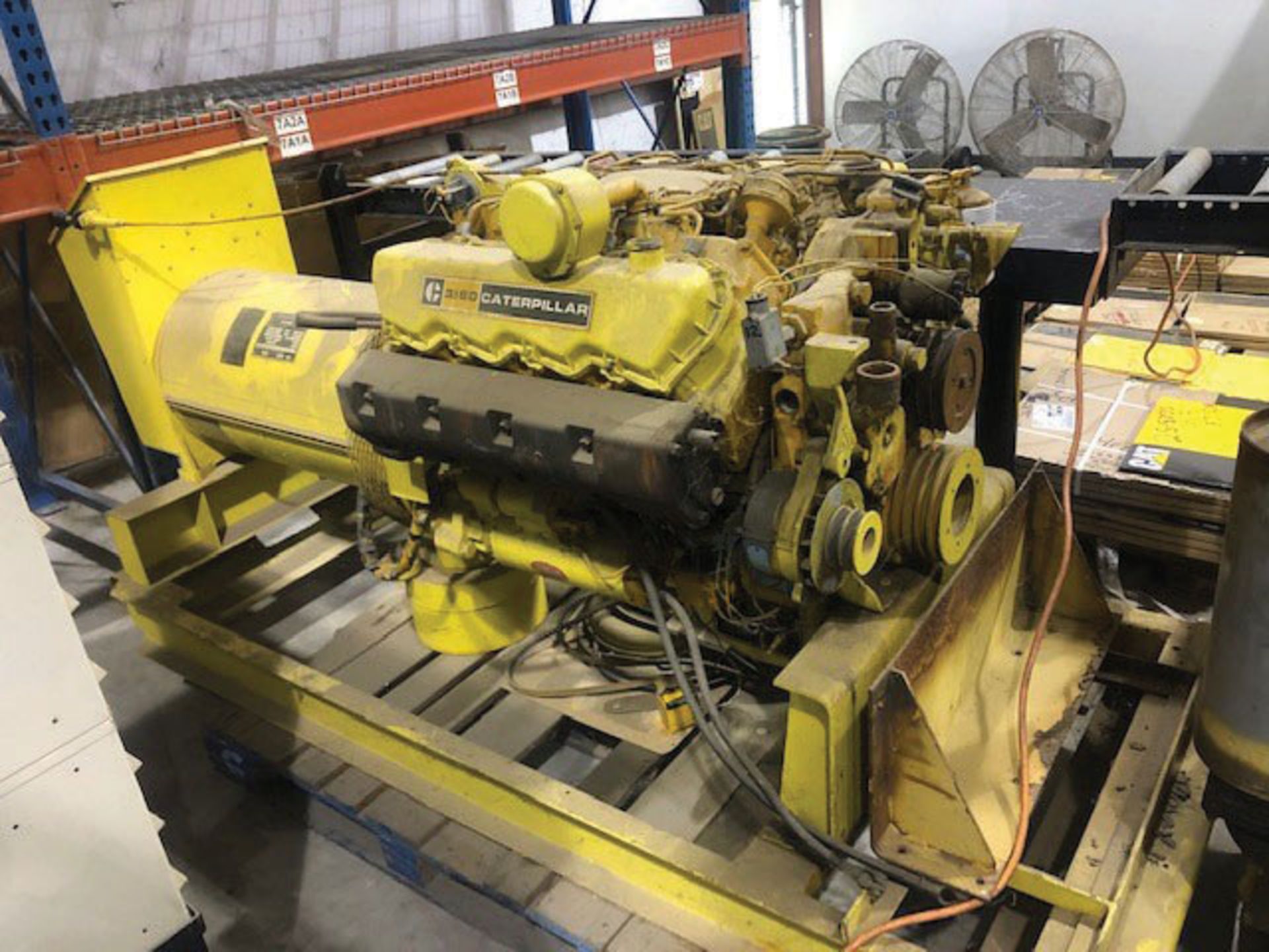 75 W CATERPILLAR 3160 GENERATOR, MODEL 8L6245, S/N 63795-45, 3 PHASE, WITH A 3208 ENGINE, BOTH ENGIN