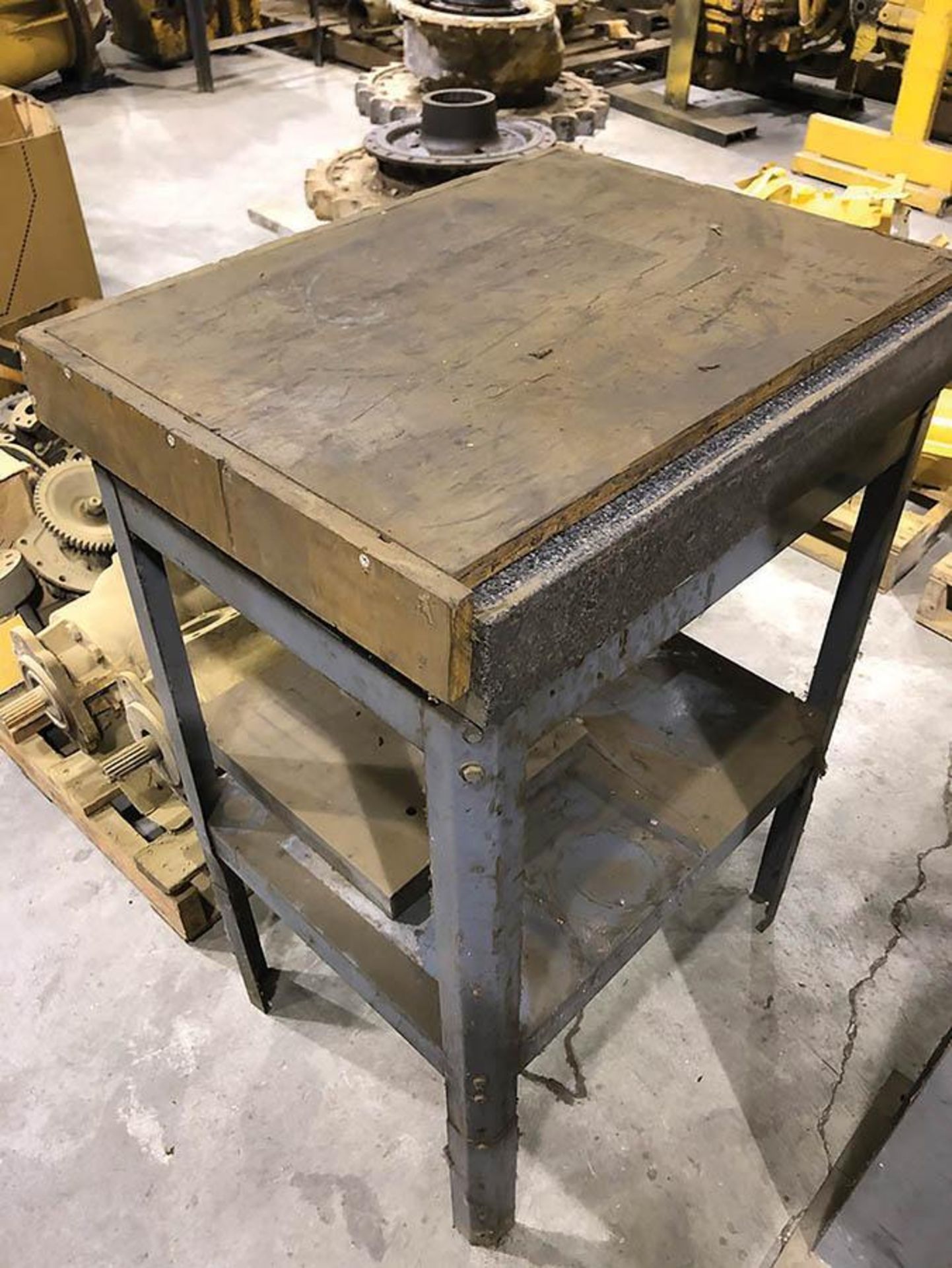 GRANITE LAPPING BLOCK ON STEEL STAND