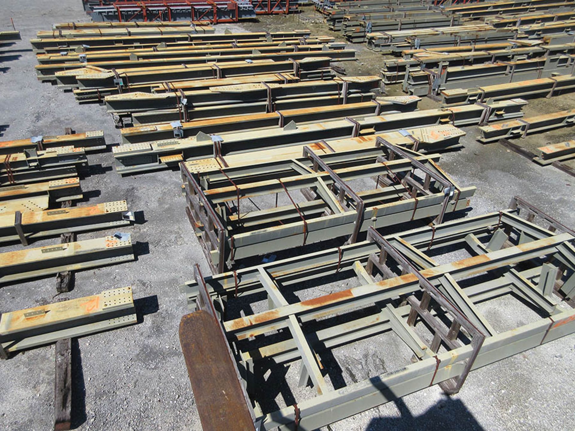 LARGE LOT OF STRUCTURAL STEEL: BEAMS, GIRDERS, BEAMS UP TO 606'' X 21'' X 20'' X 4'', LOCATION: GRID - Image 2 of 19