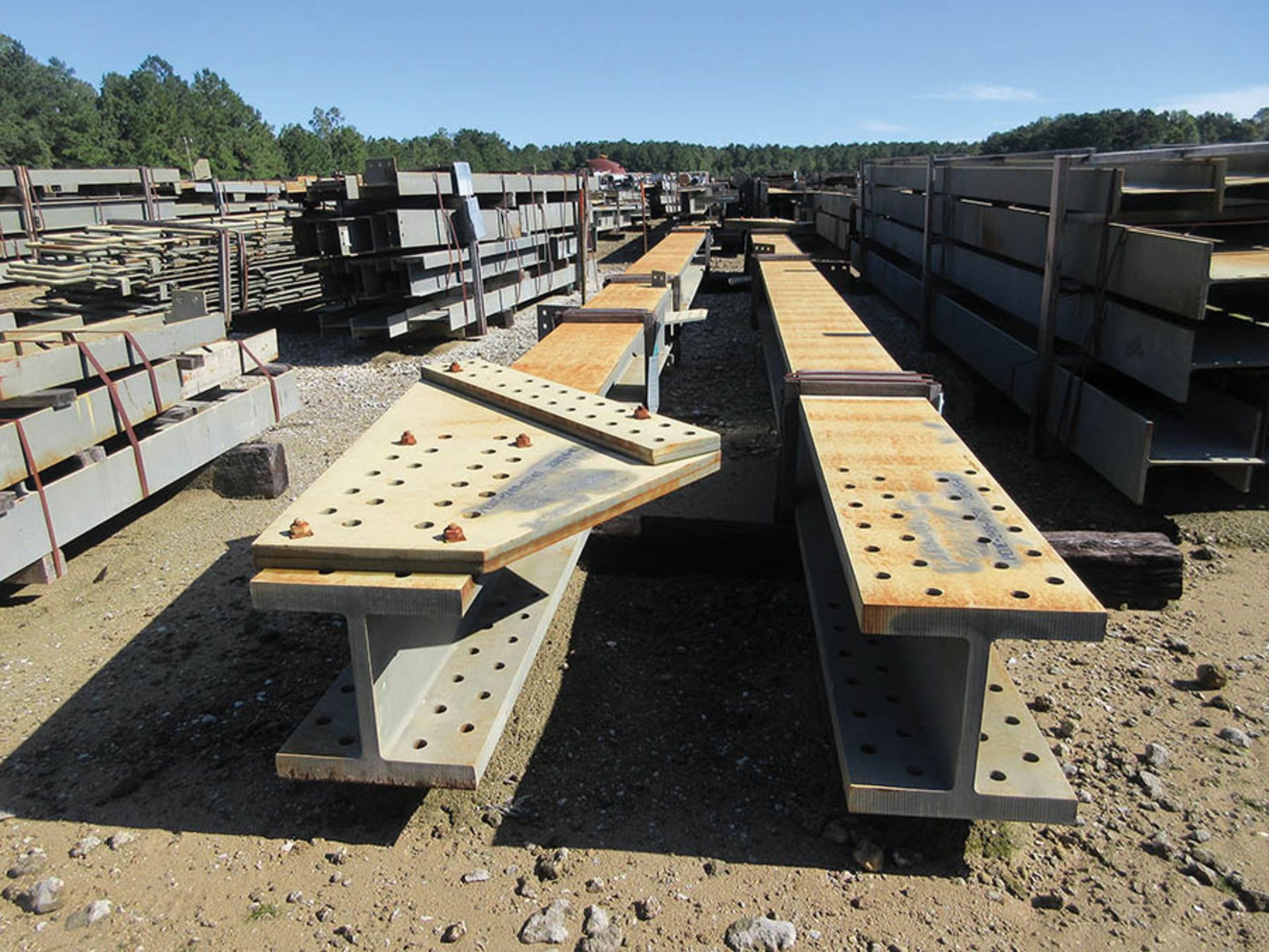 LARGE LOT OF STRUCTURAL STEEL: BEAMS, COLUMNS, BRACES: BEAMS UP TO 654'' X 22'' X 20'' X 5'', - Image 14 of 18