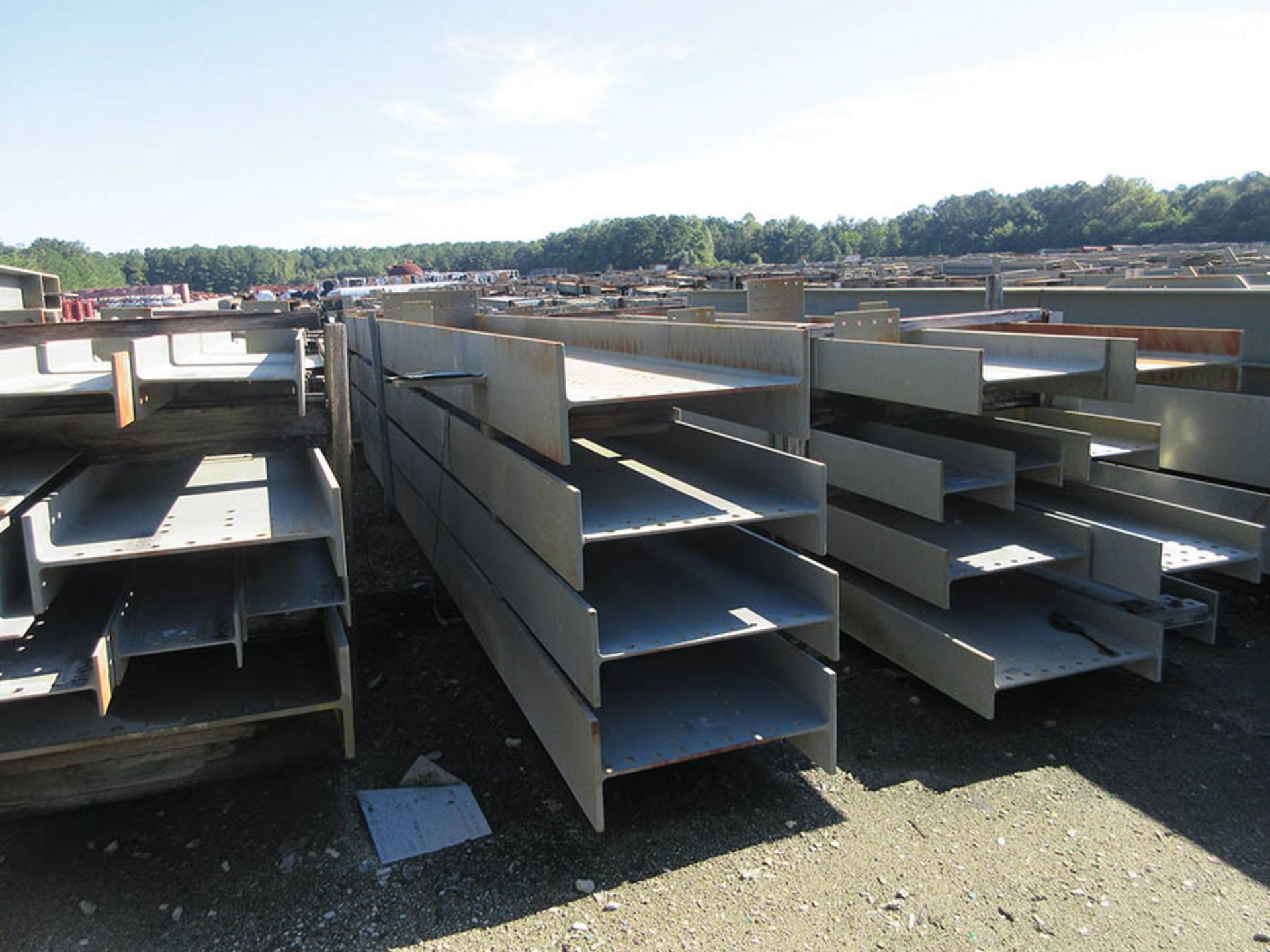 LARGE LOT OF STRUCTURAL STEEL: BEAMS, COLUMNS, HANDRAIL, PLATE, STAIRS, BEAMS UP TO 570'' X 39'' X - Image 8 of 21