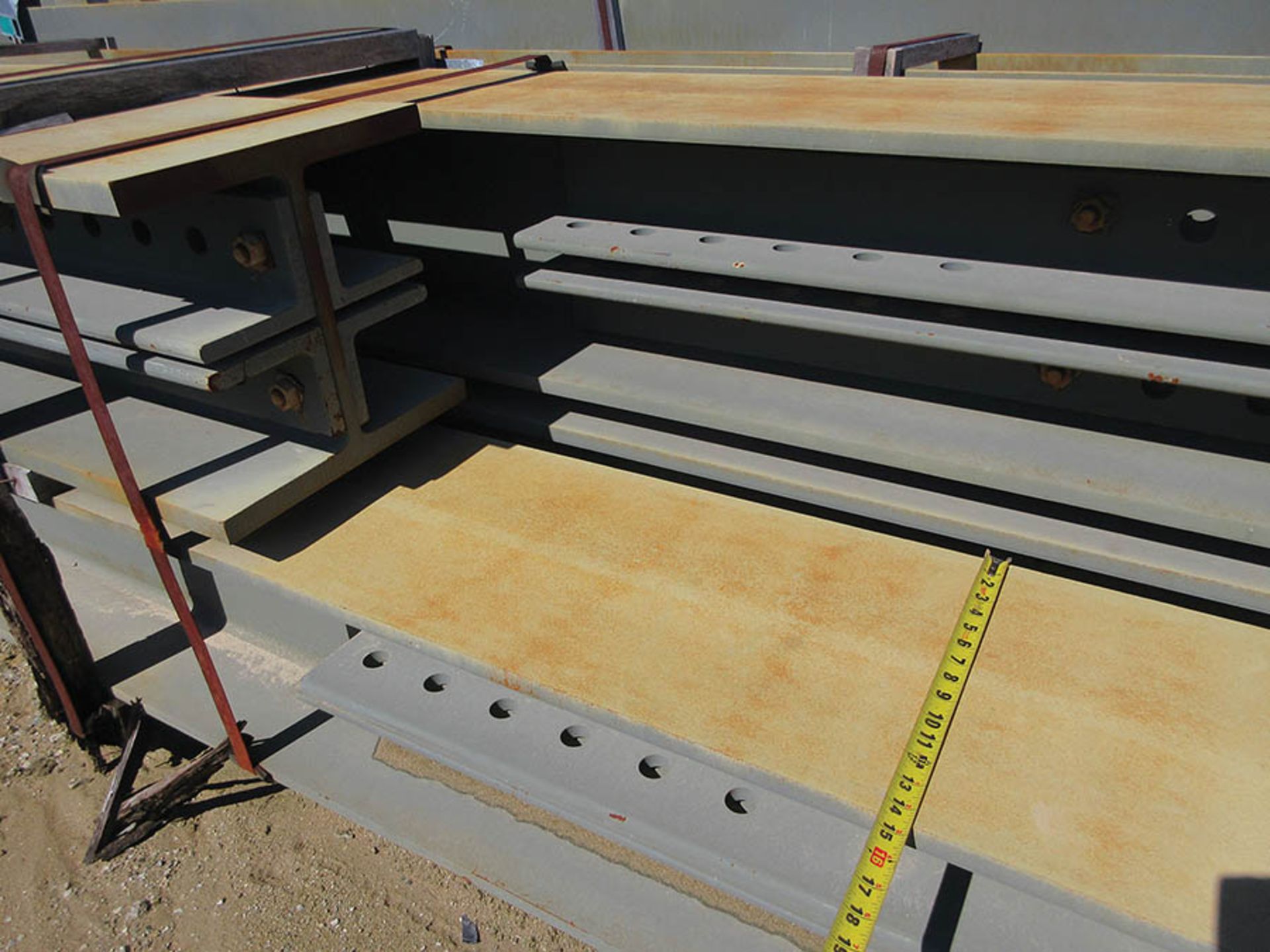 SMALLER LOT OF STRUCTURAL STEEL: BEAMS, HANDRAIL, BEAMS UP TO 654'' X 21'' X 20'' X 4'' AND - Image 11 of 15