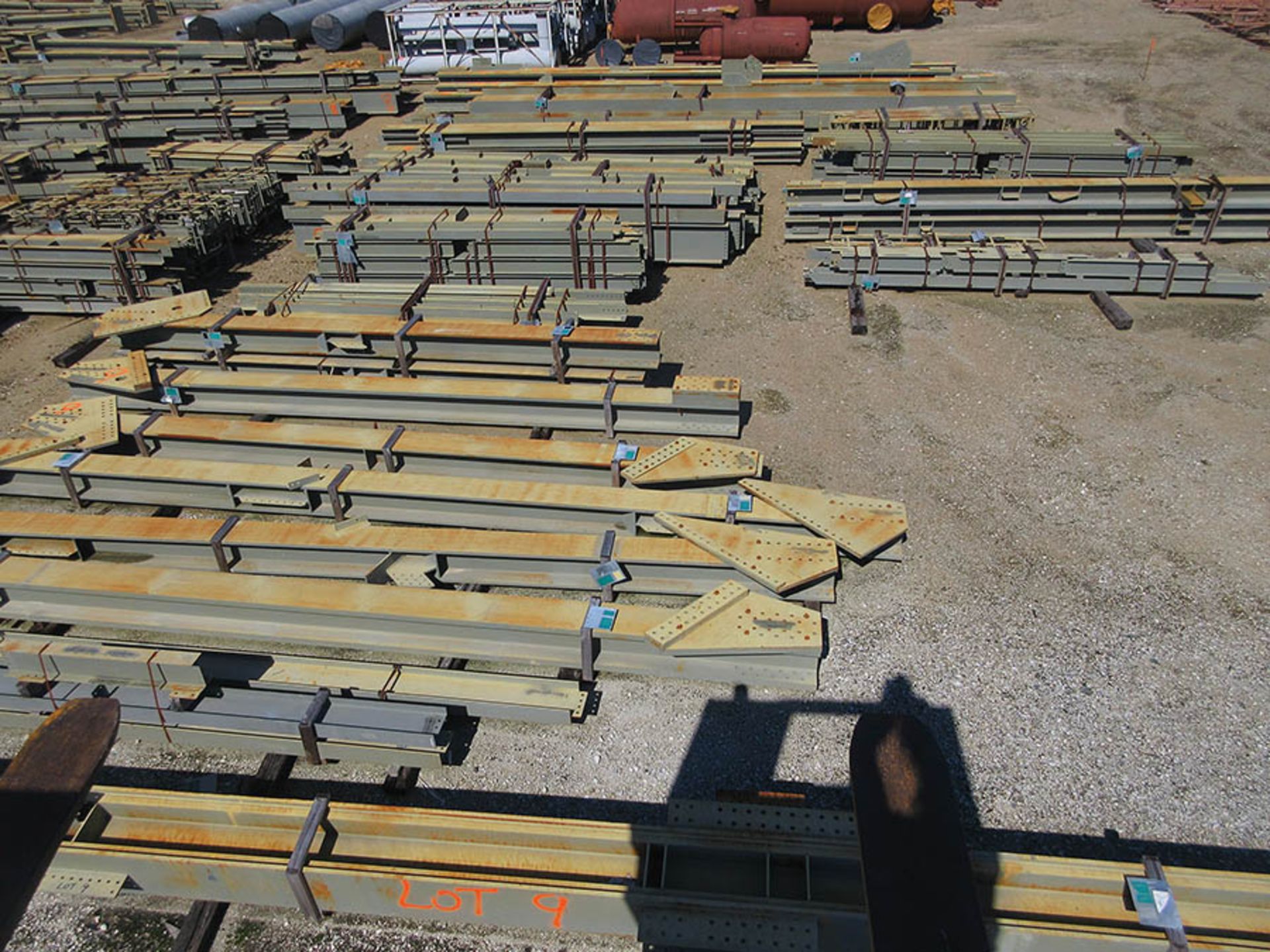 SMALLER LOT OF STRUCTURAL STEEL: BEAMS, HANDRAIL, BEAMS UP TO 654'' X 21'' X 20'' X 4'' AND