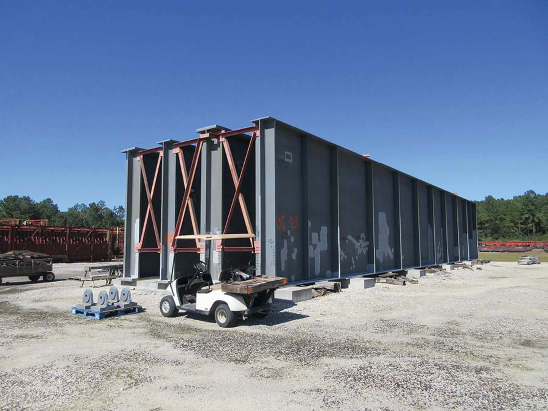 (4) GIRDERS APPROX. 1050'' X 168'' X 36'' X 24''W., GIRDER A: 43.5 TONS, GIRDER B: 46 TONS, GIRDER