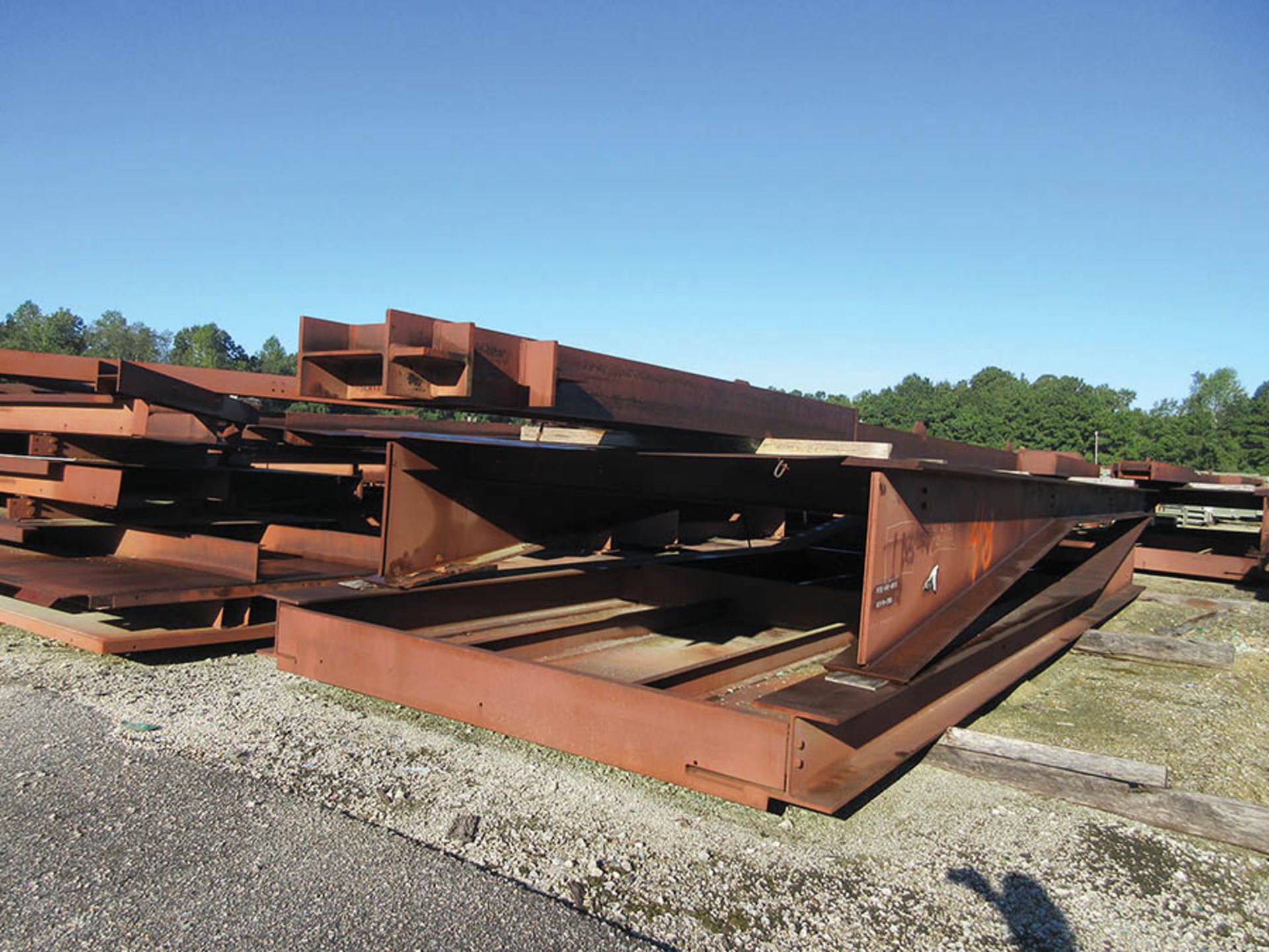 LARGE LOT OF STRUCTURAL STEEL; SOME INDIVIDUAL PIECE EXAMPLE WEIGHTS, 16,500 LB., 9,000 LB., 15, - Image 12 of 18