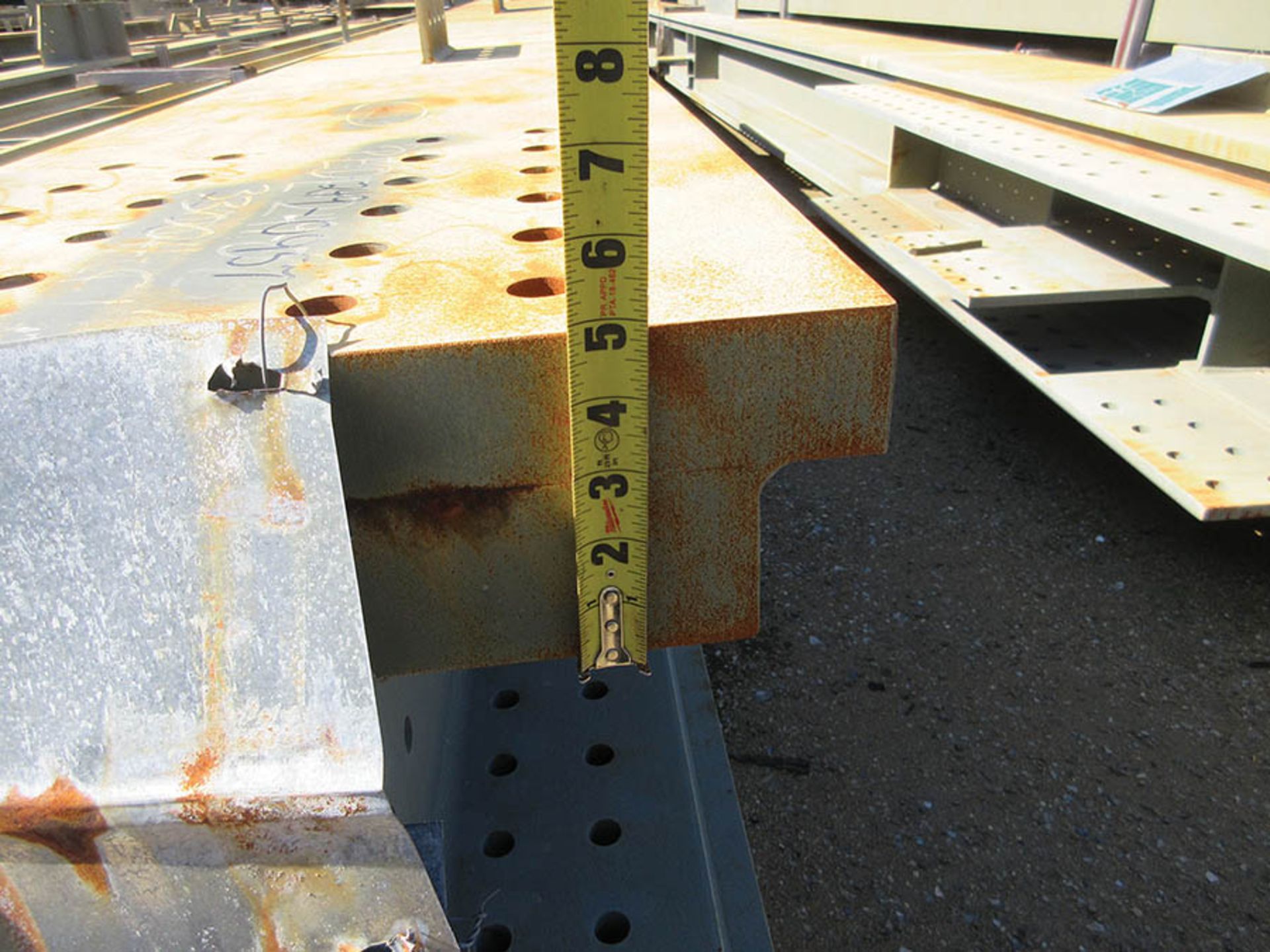 LARGE LOT OF STRUCTURAL STEEL: BEAMS, COLUMNS, BRACES: BEAMS UP TO 654'' X 22'' X 20'' X 5'', - Image 8 of 18