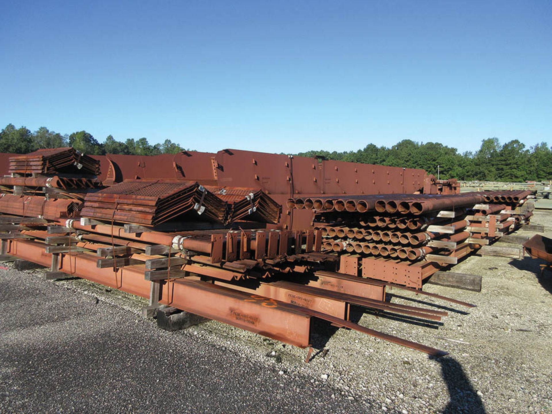 LARGE LOT OF STRUCTURAL STEEL; SOME INDIVIDUAL PIECE EXAMPLE WEIGHTS, 16,500 LB., 9,000 LB., 15, - Image 7 of 18
