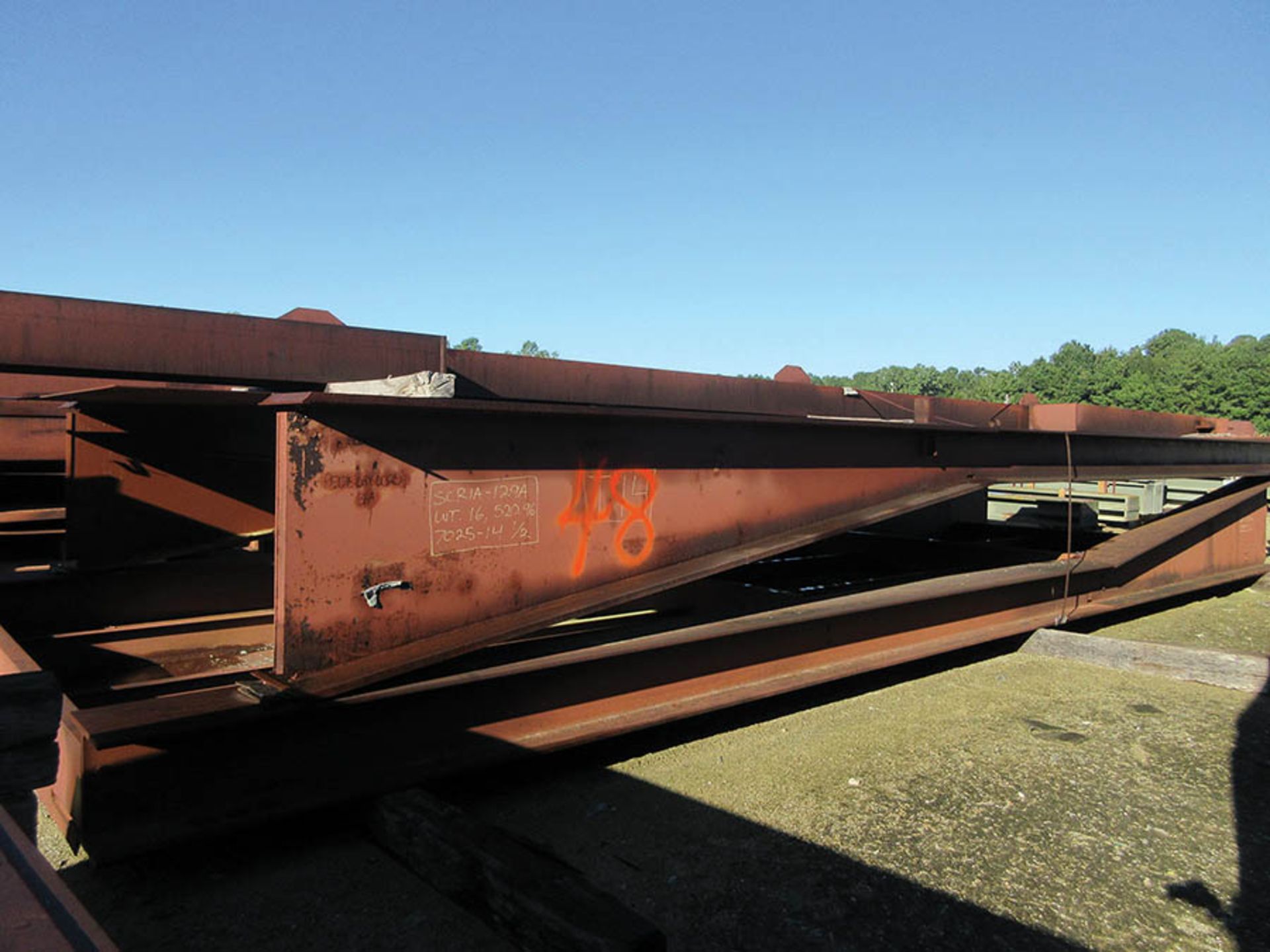 LARGE LOT OF STRUCTURAL STEEL; SOME INDIVIDUAL PIECE EXAMPLE WEIGHTS, 16,500 LB., 9,000 LB., 15, - Image 11 of 18