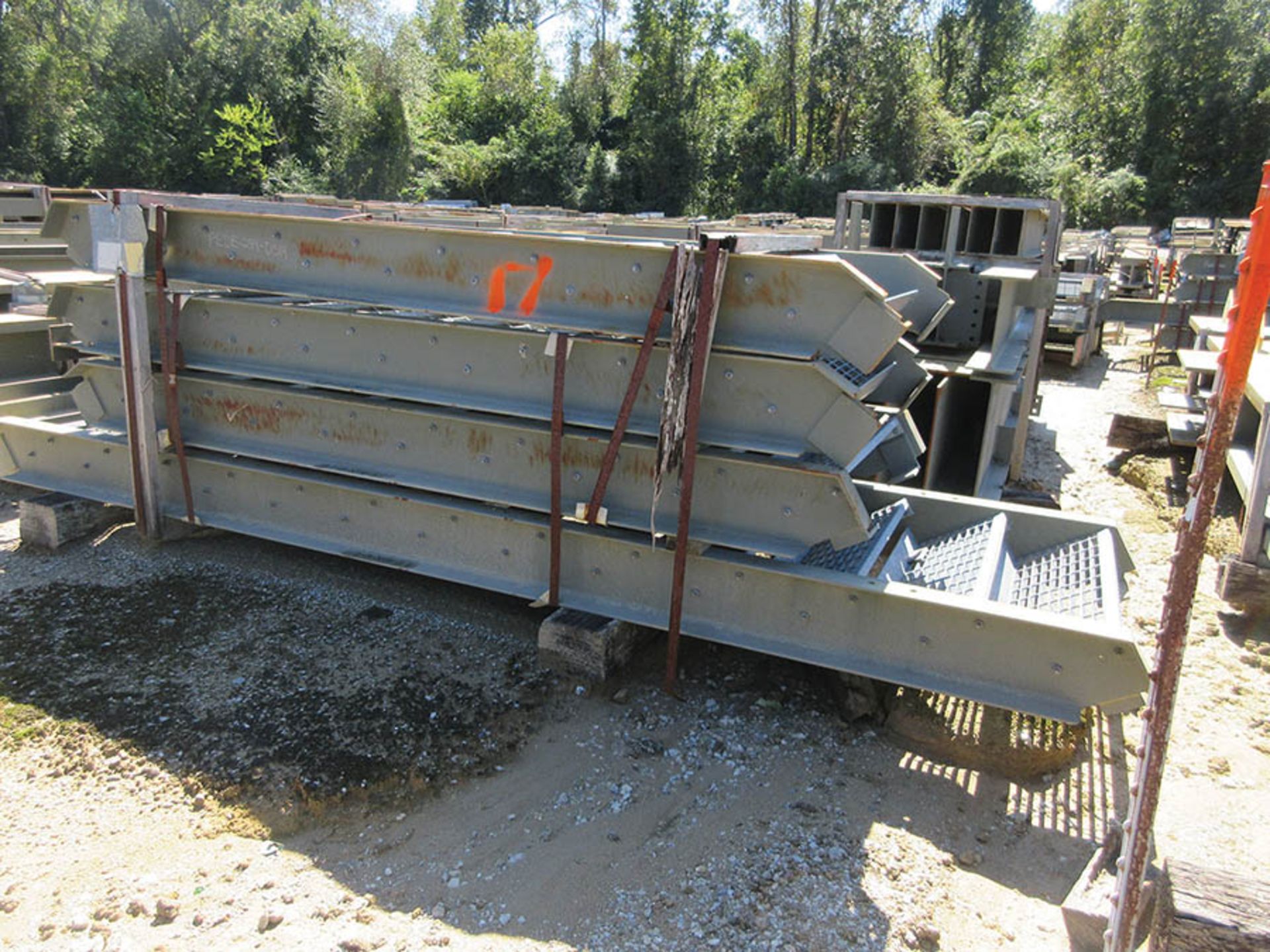 LARGE LOT OF STRUCTURAL STEEL: BEAMS, HANDRAIL, PLATE, STAIRS, BEAMS UP TO 379'' X 17'' X 16'' X - Image 4 of 24