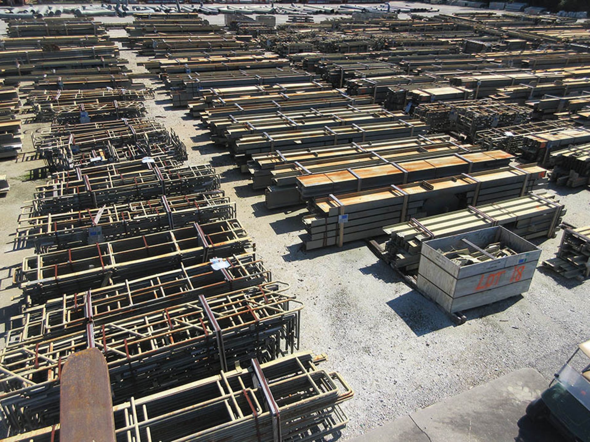 LARGE LOT OF STRUCTURAL STEEL: BEAMS, HANDRAIL, STAIRS, BEAMS UP TO 534'' X 22'' X 20'' X 5'',