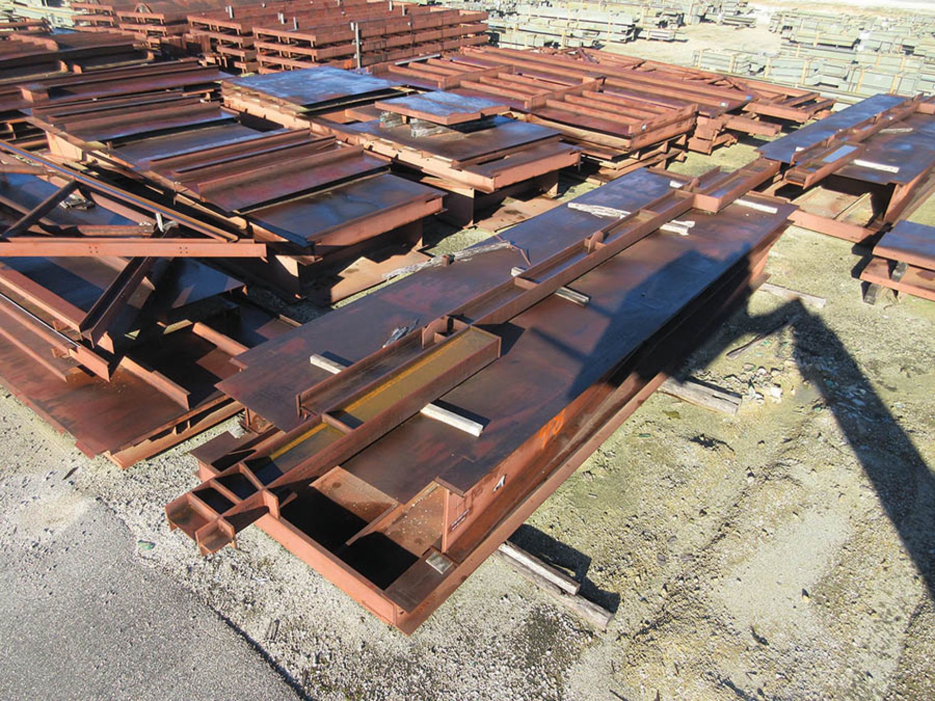 LARGE LOT OF STRUCTURAL STEEL; SOME INDIVIDUAL PIECE EXAMPLE WEIGHTS, 16,500 LB., 9,000 LB., 15, - Image 3 of 18