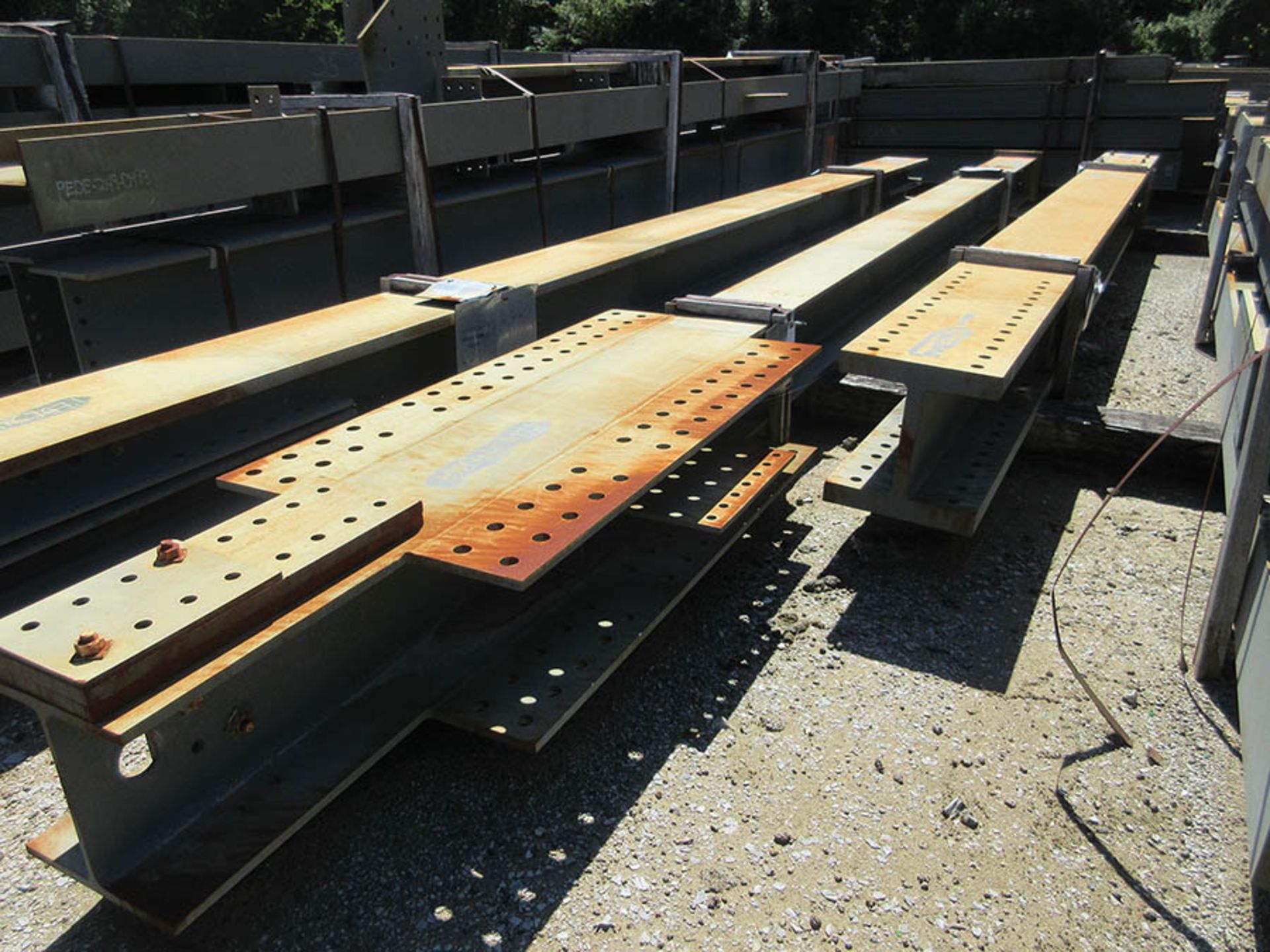 LARGE LOT OF STRUCTURAL STEEL: BEAMS, HANDRAIL, PLATE, STAIRS, BEAMS UP TO 379'' X 17'' X 16'' X - Image 8 of 24