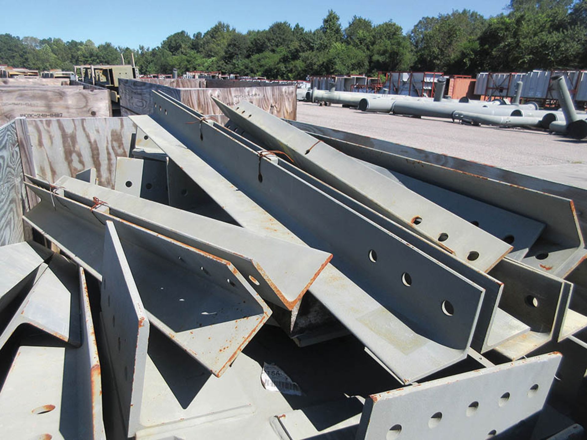 LARGE LOT OF STRUCTURAL STEEL: BEAMS, HANDRAIL, PLATE, STAIRS, BEAMS UP TO 379'' X 17'' X 16'' X - Image 17 of 24