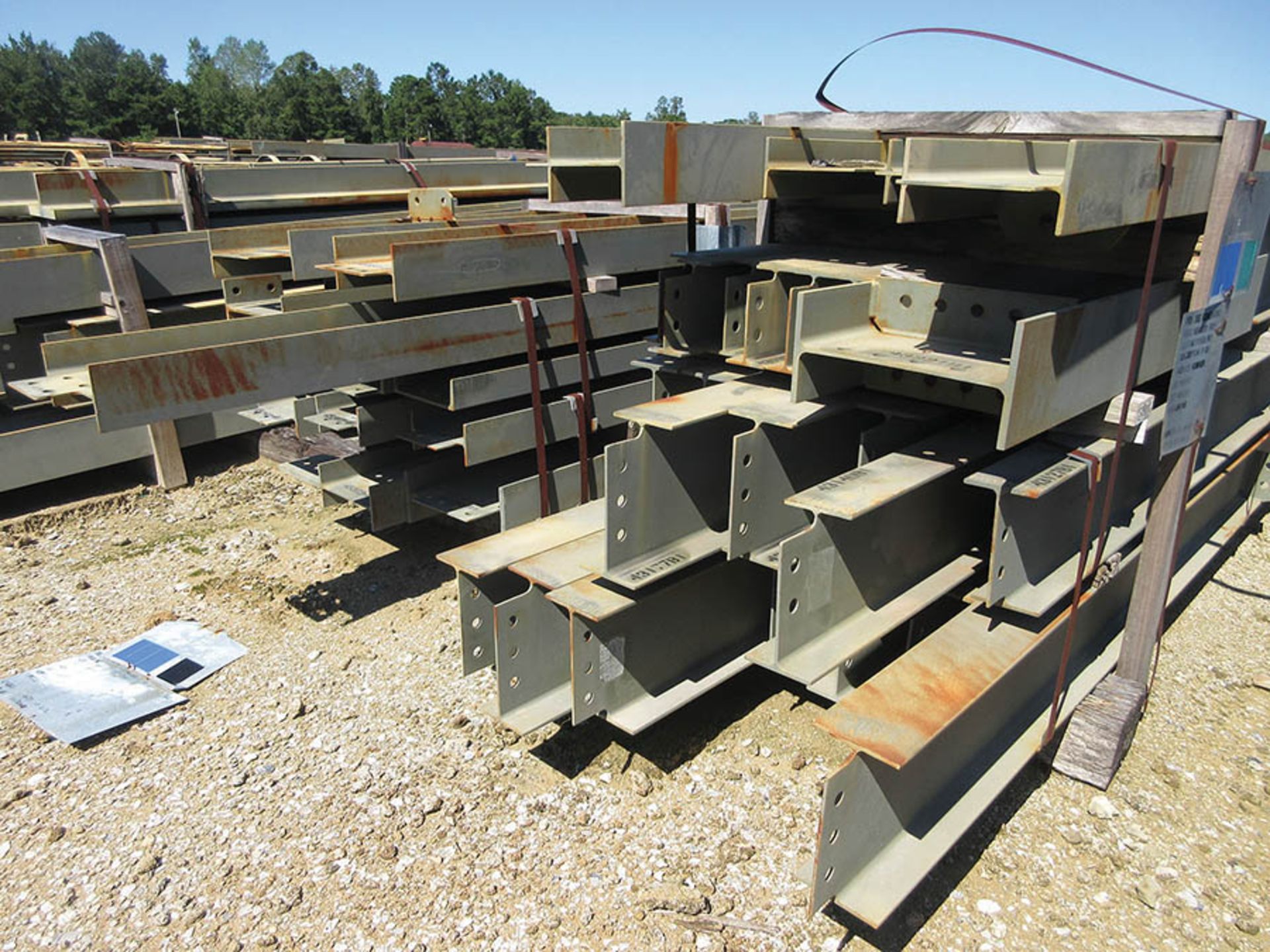 LARGE LOT OF STRUCTURAL STEEL: BEAMS, HANDRAIL, STAIRS, BEAMS UP TO 534'' X 22'' X 20'' X 5'', - Image 15 of 22