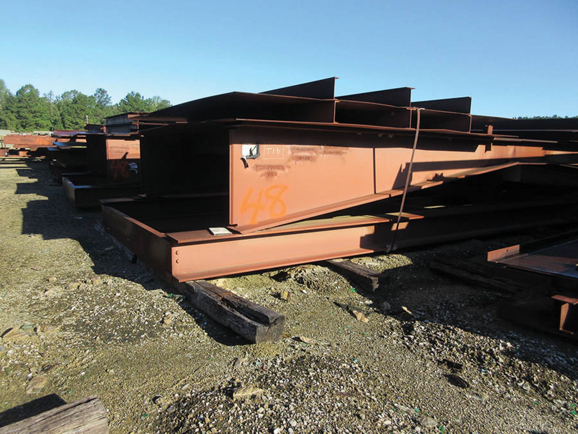 LARGE LOT OF STRUCTURAL STEEL; SOME INDIVIDUAL PIECE EXAMPLE WEIGHTS, 16,500 LB., 9,000 LB., 15, - Image 15 of 18