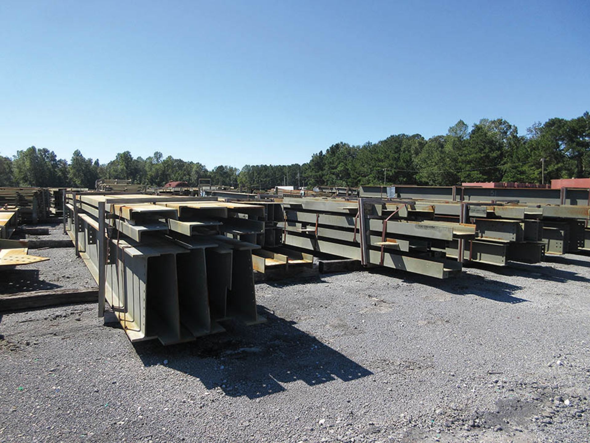 LARGE LOT OF STRUCTURAL STEEL: BEAMS, GIRDERS, BEAMS UP TO 606'' X 21'' X 20'' X 4'', LOCATION: GRID - Image 13 of 19