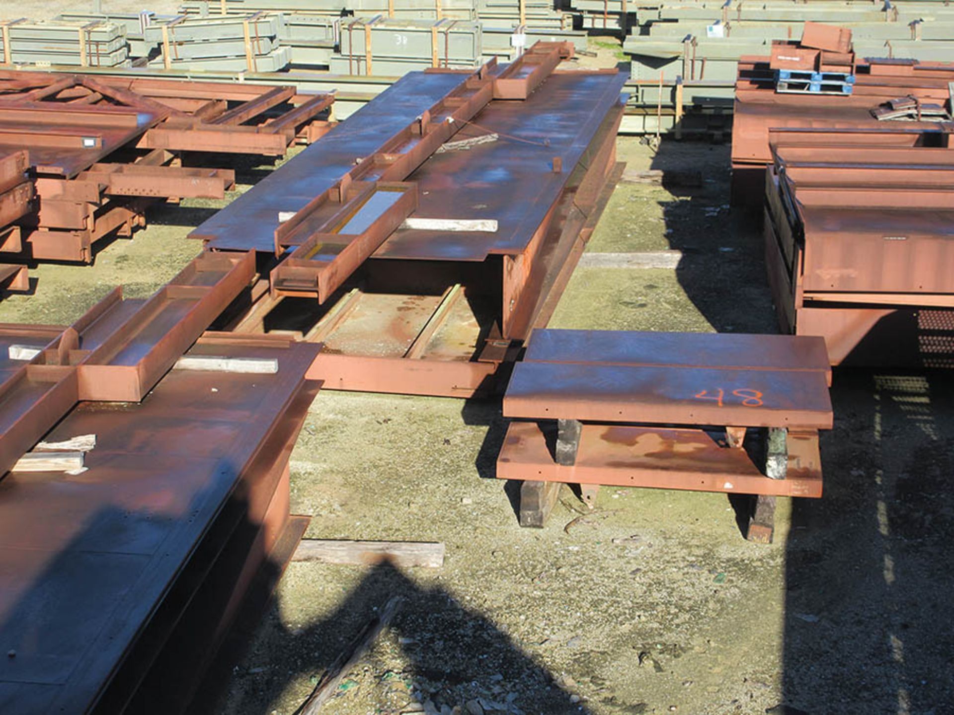 LARGE LOT OF STRUCTURAL STEEL; SOME INDIVIDUAL PIECE EXAMPLE WEIGHTS, 16,500 LB., 9,000 LB., 15, - Image 4 of 18