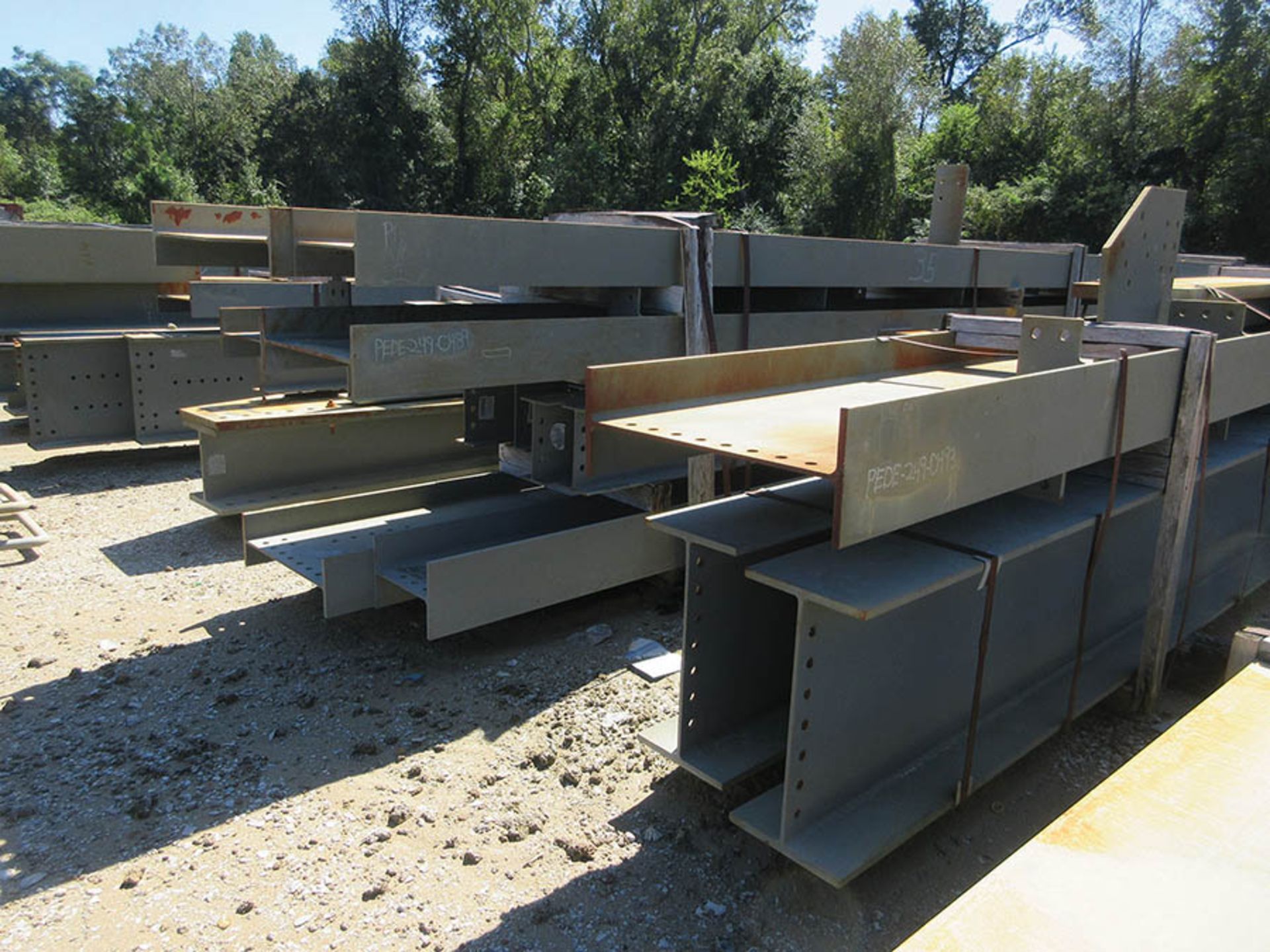 LARGE LOT OF STRUCTURAL STEEL: BEAMS, HANDRAIL, PLATE, STAIRS, BEAMS UP TO 379'' X 17'' X 16'' X - Image 9 of 24