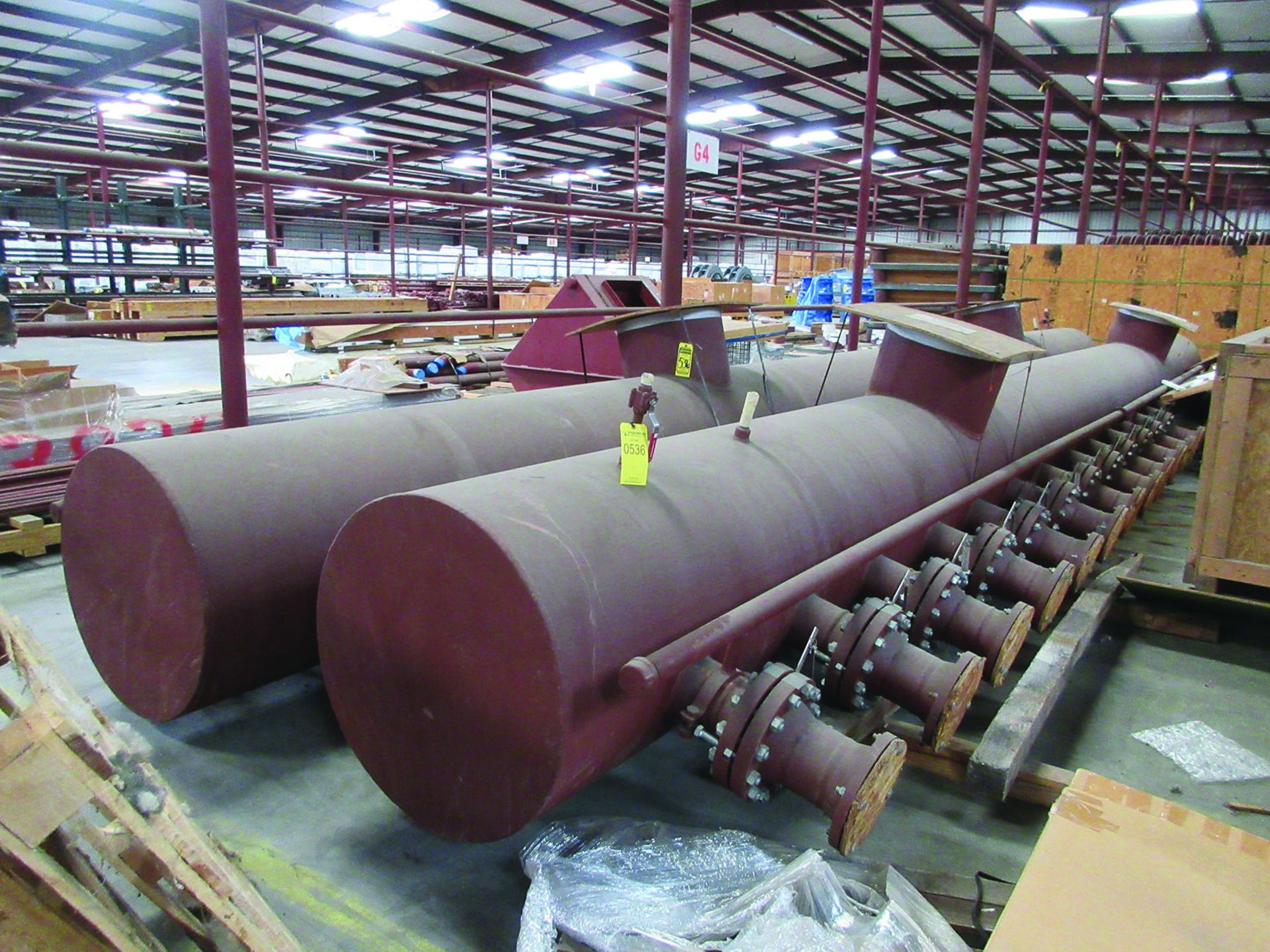 (2) 32'' X 39'' AMMONIA/AIR HEADERS & DIFF. PRESSURE INDICATOR MOUNTING PIPE, 8,600 LB EACH, ALSO