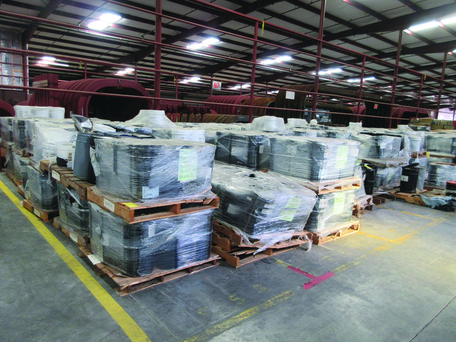 (80 +/-) PALLETS OF STRUCTURAL SCREWS, WASHERS, NUTS, GRID B7