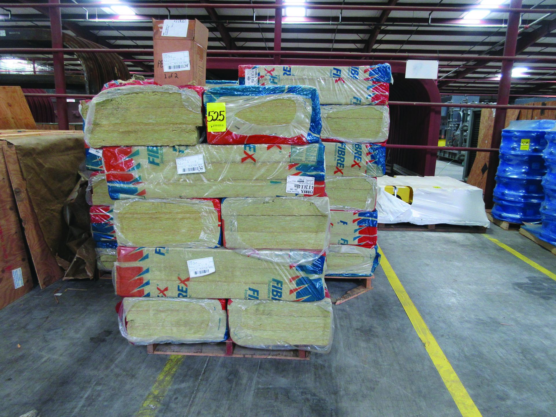 FIBREX INSULATION 4'' X 24'' X 48'' (4) PALLETS, COUPLING GUARDS, (72) 24'' STEEL LOCK COUPLINGS,