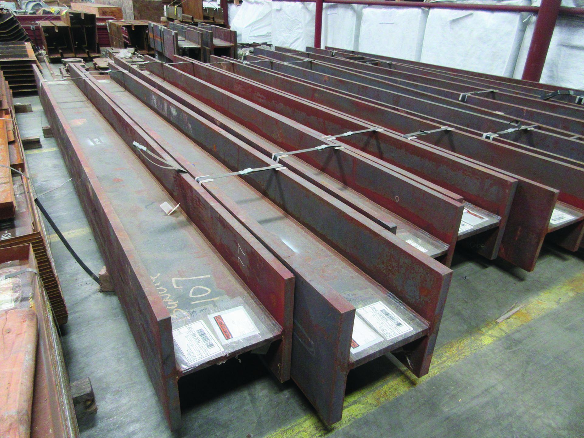 LARGE LOT OF STRUCTURAL STEEL: I-BEAMS UP TO 189'' X 16'' X 16'' X 1 3/4'', PLATE, COVERS, GRID C6 - Image 13 of 13