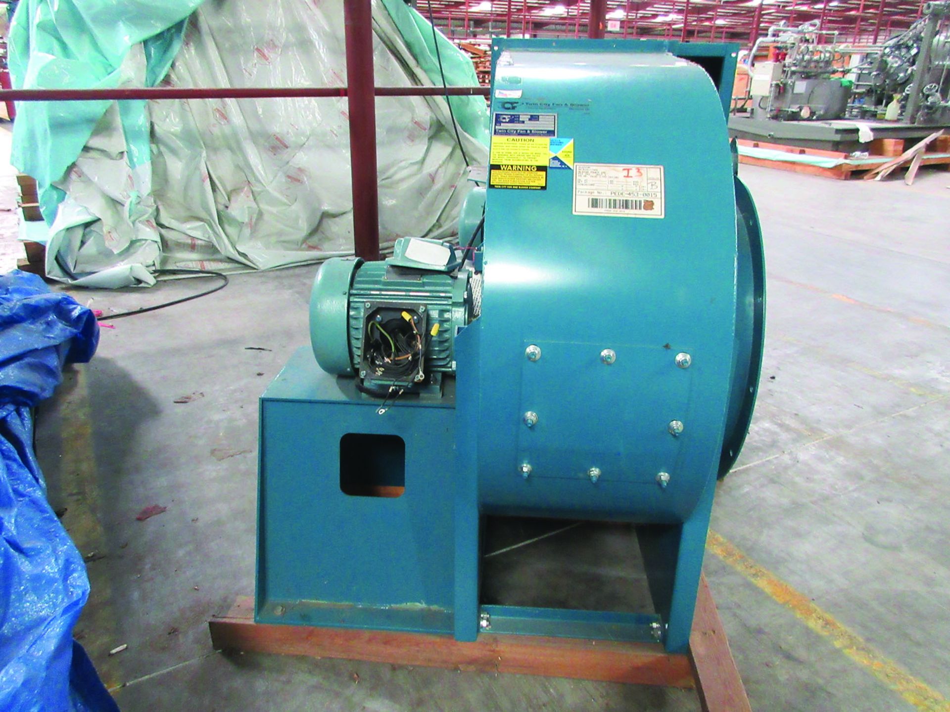 TWIN CITY FAN & BLOWER DAMPER FAN, SIZE 222, TYPE BC-SW, S/N 08-241682-2-2, GRID I3 - Image 2 of 2