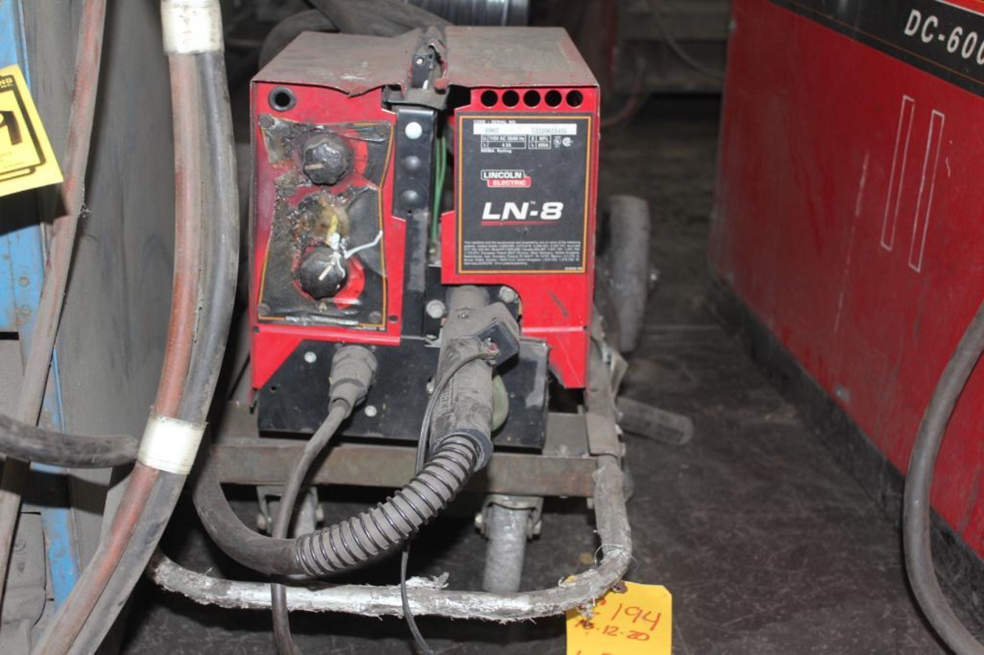 LINCOLN ELECTRIC IDEALARC DC-600 WELDER SN.AC684483 230-460V WITH LN-8 WIRE FEED SN.U1110613415 - Image 9 of 11