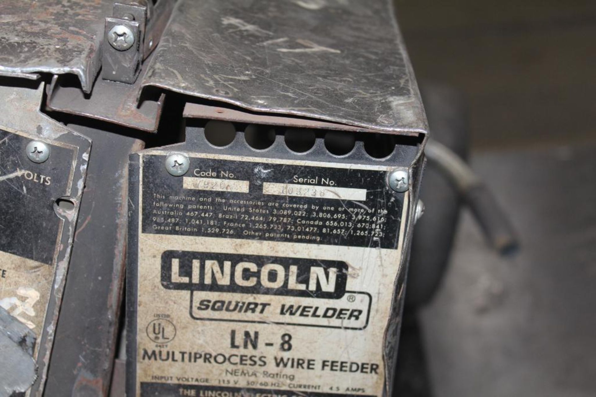 LINCOLN ELECTRIC IDEALARC DC-600 WELDER SN.U1940326604 230-460V WITH LN-8 WIRE FEED SN.103238 115V - Image 10 of 10