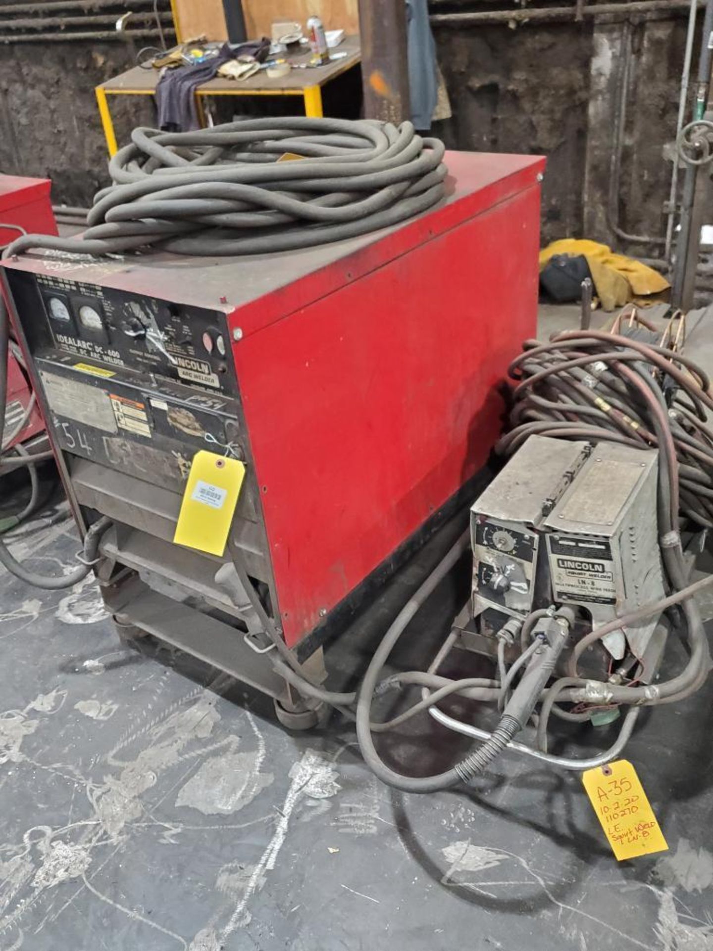 LINCOLN ELECTRIC IDEALARC DC-600 WELDER SN.AC819957 230-460V WITH LN-8 WIRE FEED SN.110270 115V