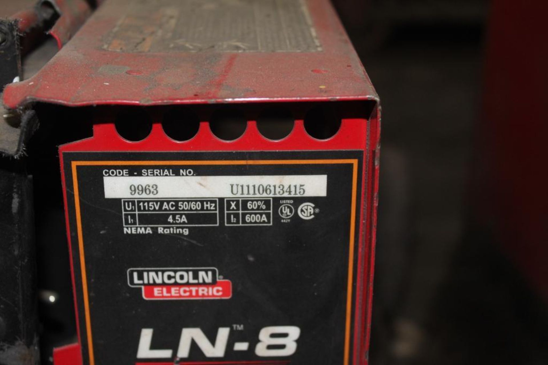 LINCOLN ELECTRIC IDEALARC DC-600 WELDER SN.AC684483 230-460V WITH LN-8 WIRE FEED SN.U1110613415 - Image 11 of 11