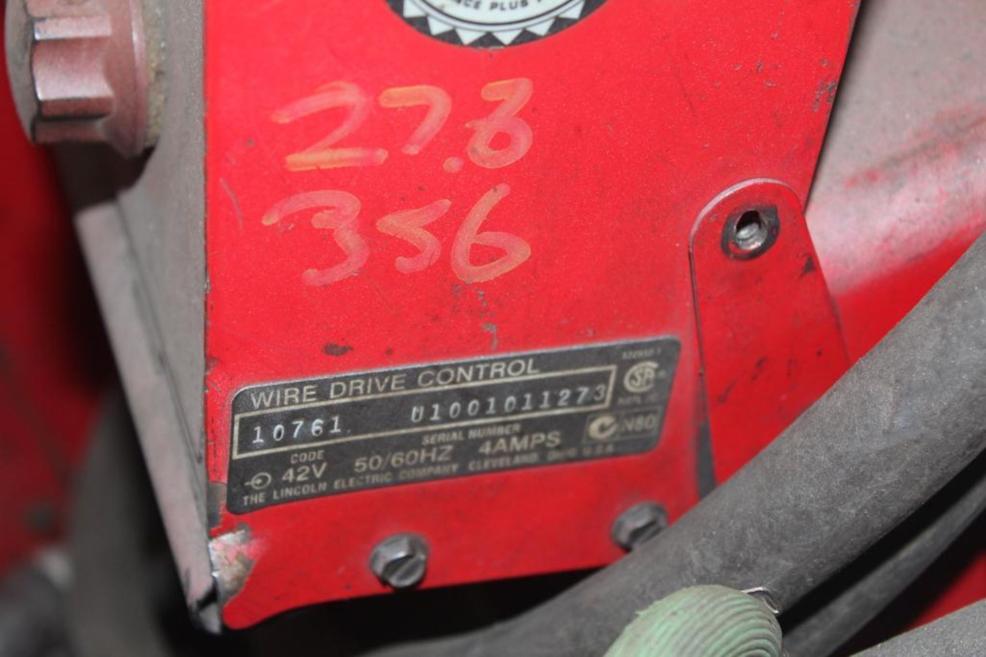 LINCOLN ELECTRIC IDEALARC DC-600 WELDER SN.U10901965 230-460V WITH LN-10 WIRE FEED U1001011273 115V - Image 6 of 9