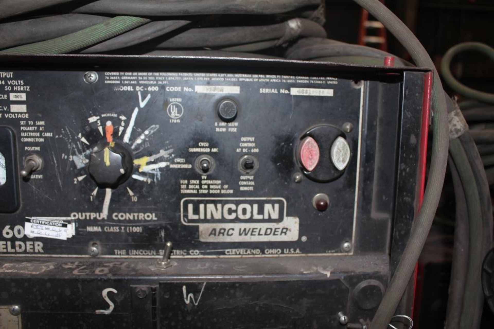 LINCOLN ELECTRIC IDEALARC DC-600 WELDER SN.AC819956 230-460V WITH LN-10 WIRE FEED 115V - Image 7 of 7