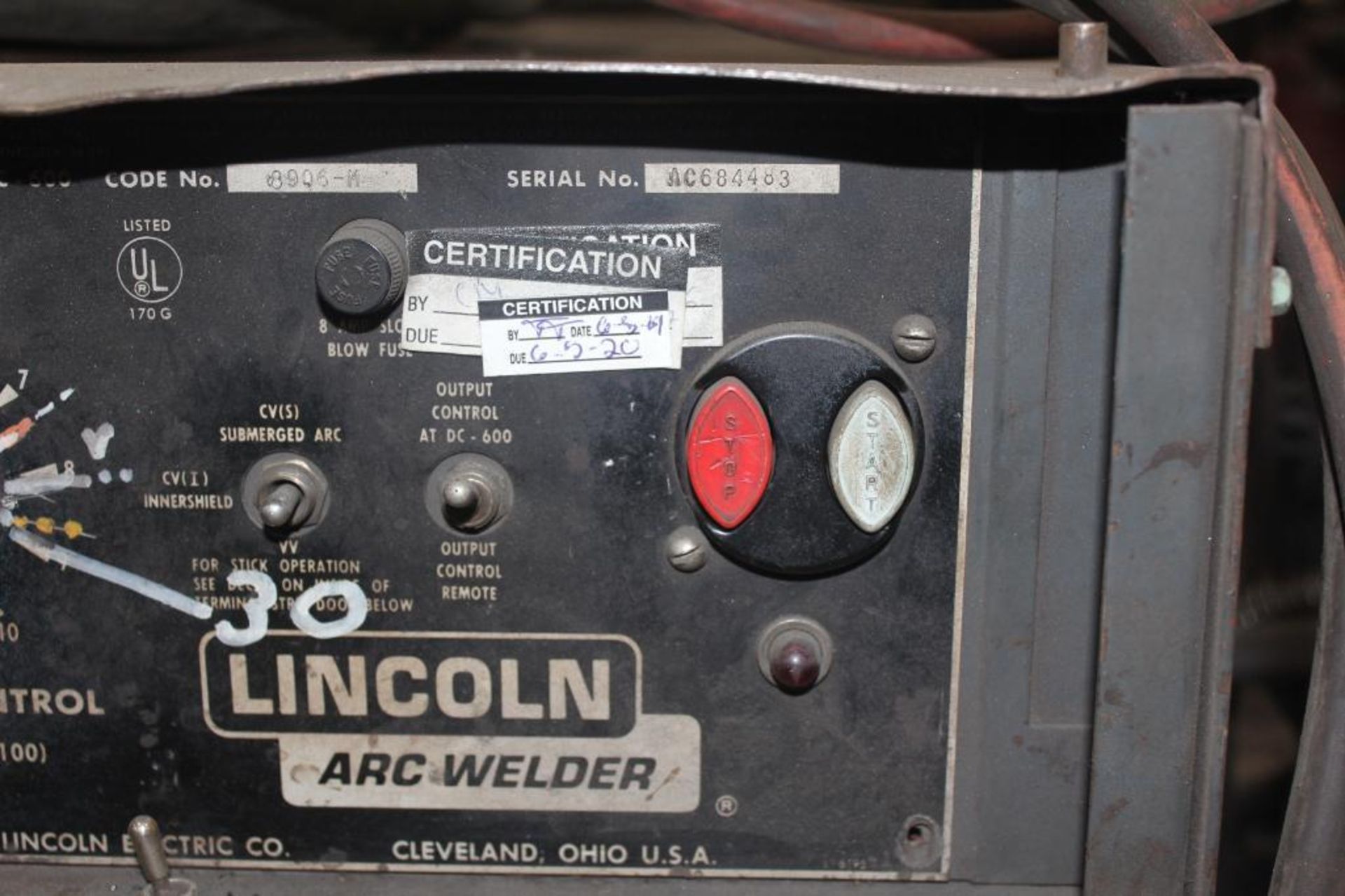 LINCOLN ELECTRIC IDEALARC DC-600 WELDER SN.AC684486 230-460V WITH LN-7 WIRE FEED SN.98949 115V - Image 9 of 10