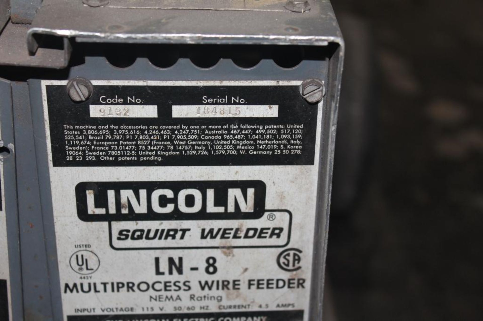 LINCOLN ELECTRIC IDEALARC DC-600 WELDER SN.AC292177 230-460V WITH LN-8 WIRE FEED SN.184815 115V - Image 6 of 10